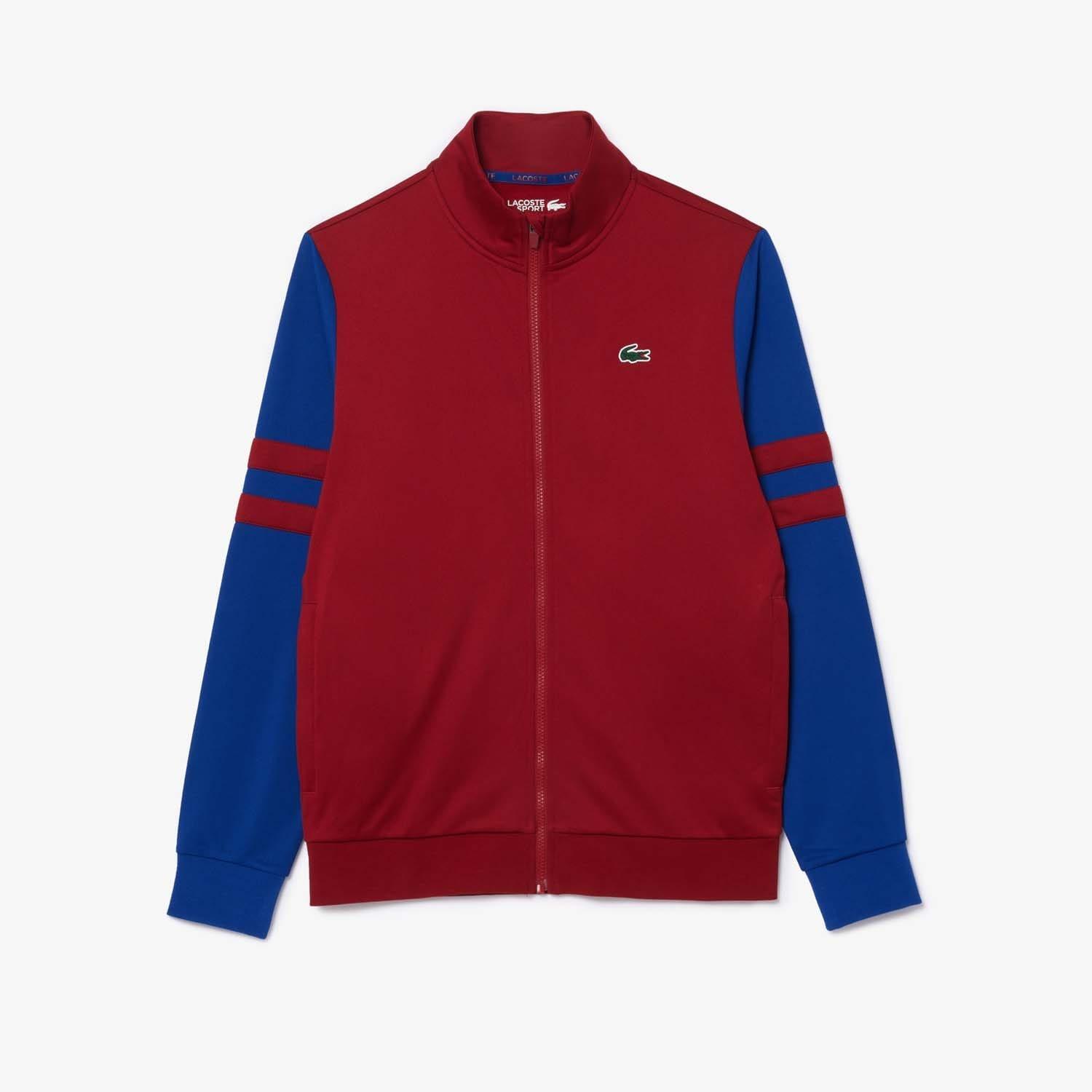 Red - Lacoste - Zip-Up Stretch Tennis Sweatshirt - 1