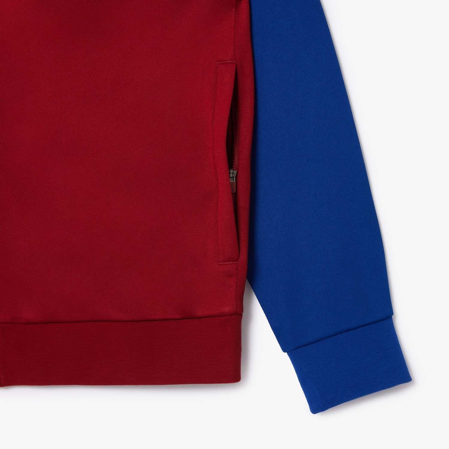 Red - Lacoste - Zip-Up Stretch Tennis Sweatshirt - 3