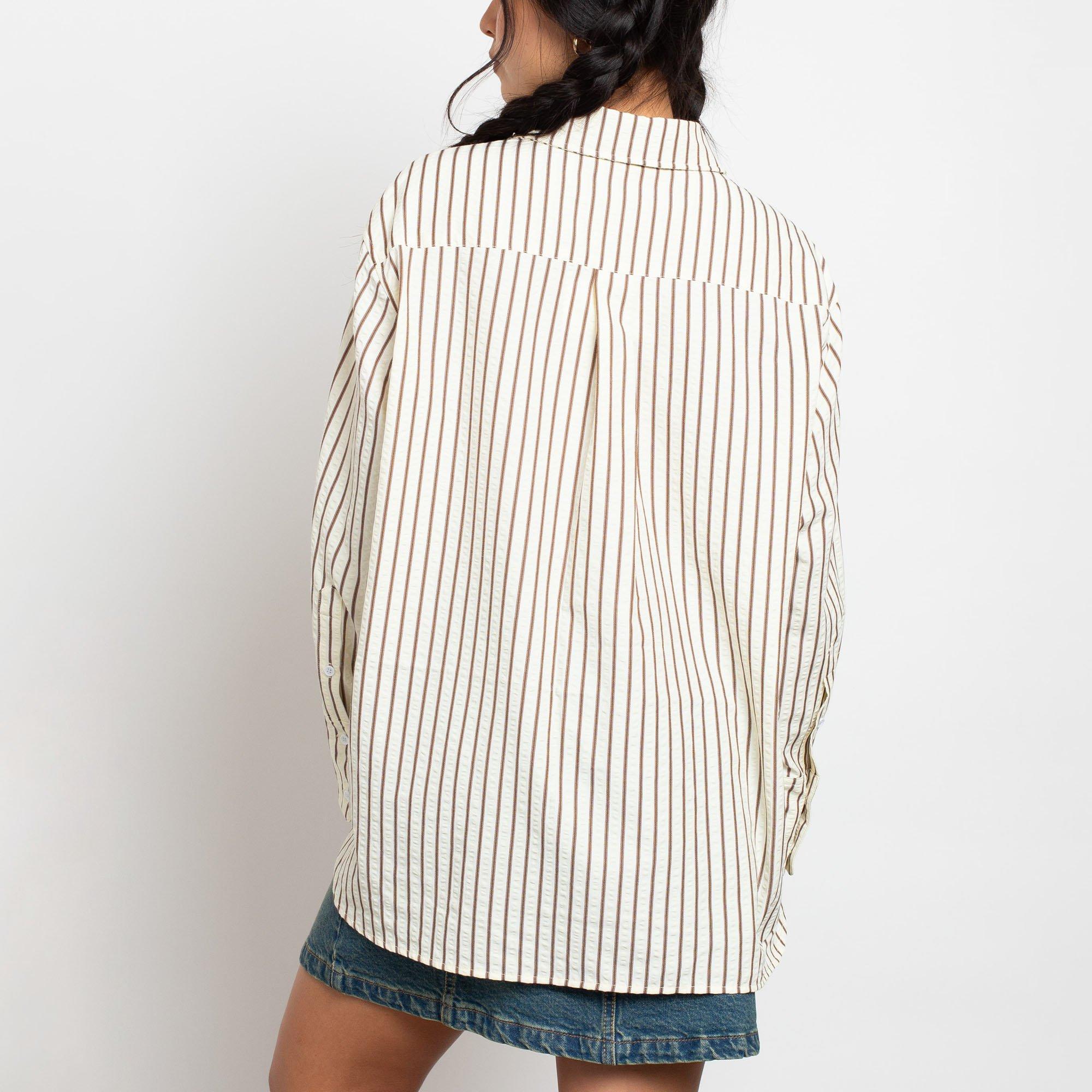 MULTI STRIPE - Daisy Street - Womens Oversized Multi-Stripe Shirt - 2