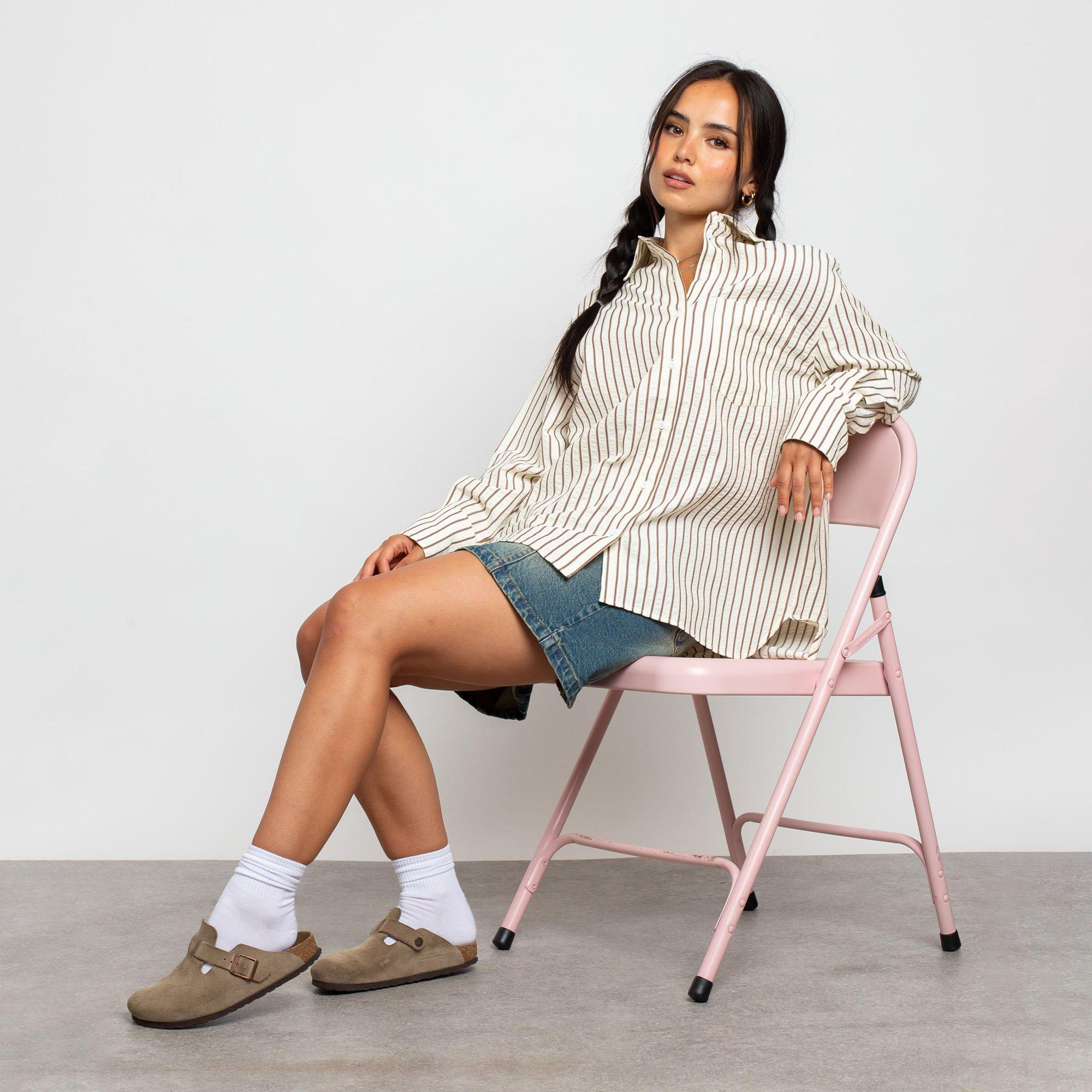 MULTI STRIPE - Daisy Street - Womens Oversized Multi-Stripe Shirt - 6