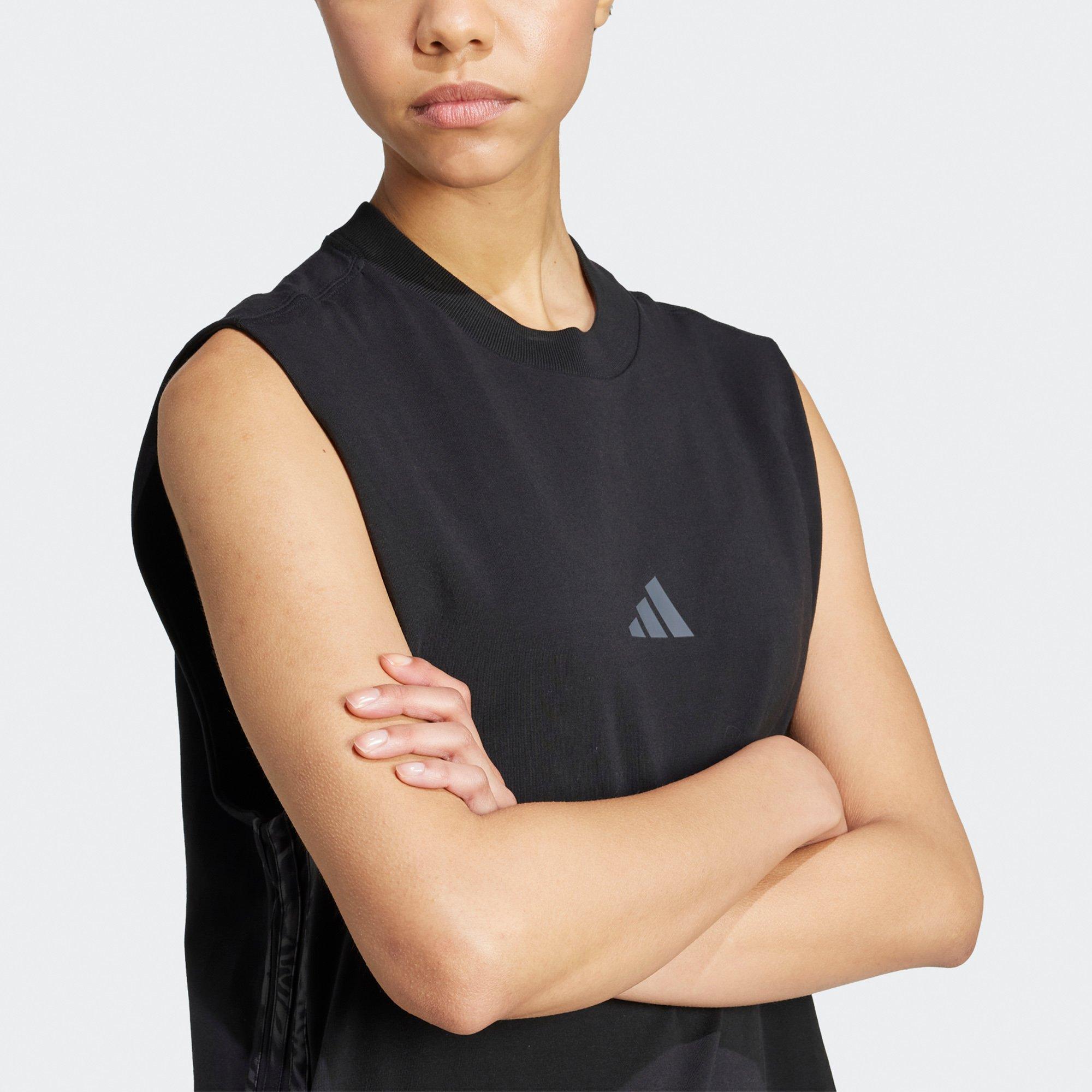 Black - adidas - adidas Essentials 3-Stripes Print Womens Sleeveless Dress - 3