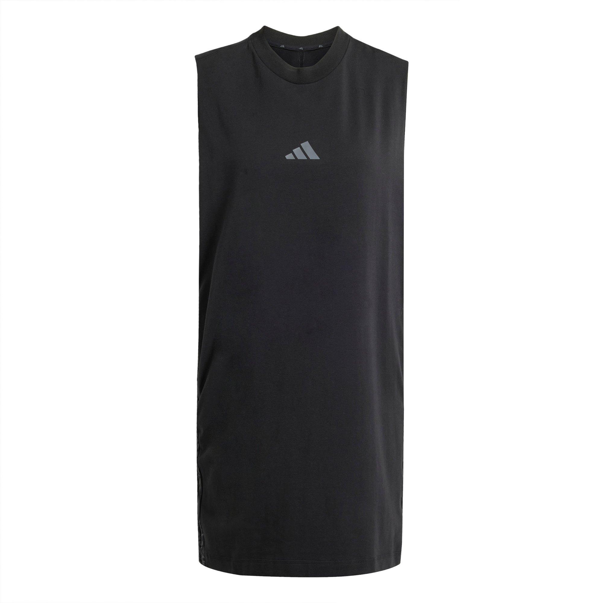 Black - adidas - adidas Essentials 3-Stripes Print Womens Sleeveless Dress - 7