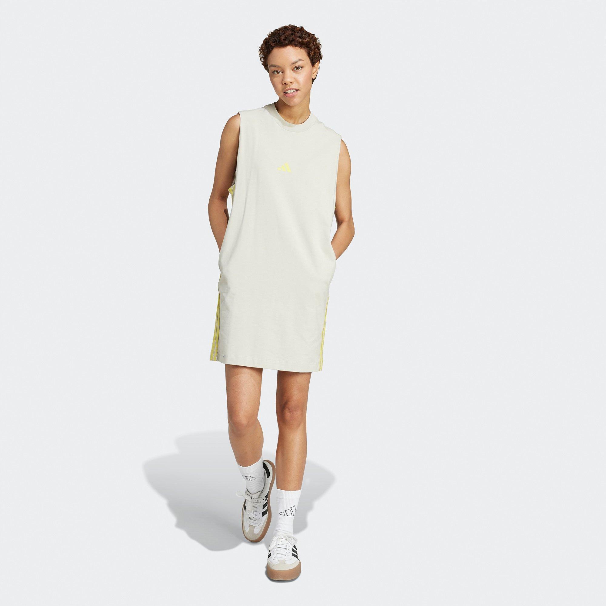Wonder Alumina - adidas - Essentials 3-Stripes Print Womens Sleeveless Dress - 5