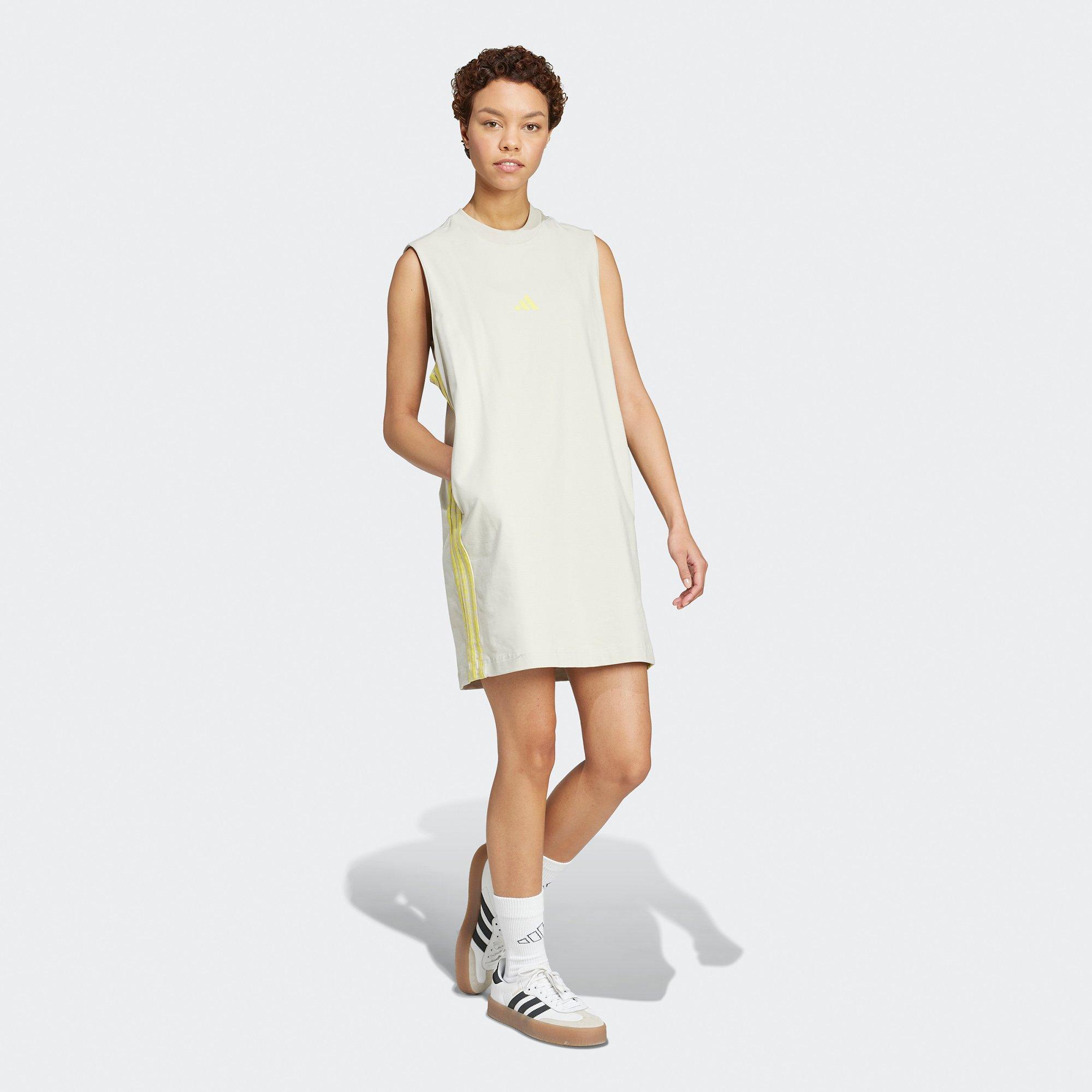 Wonder Alumina - adidas - Essentials 3-Stripes Print Womens Sleeveless Dress - 6