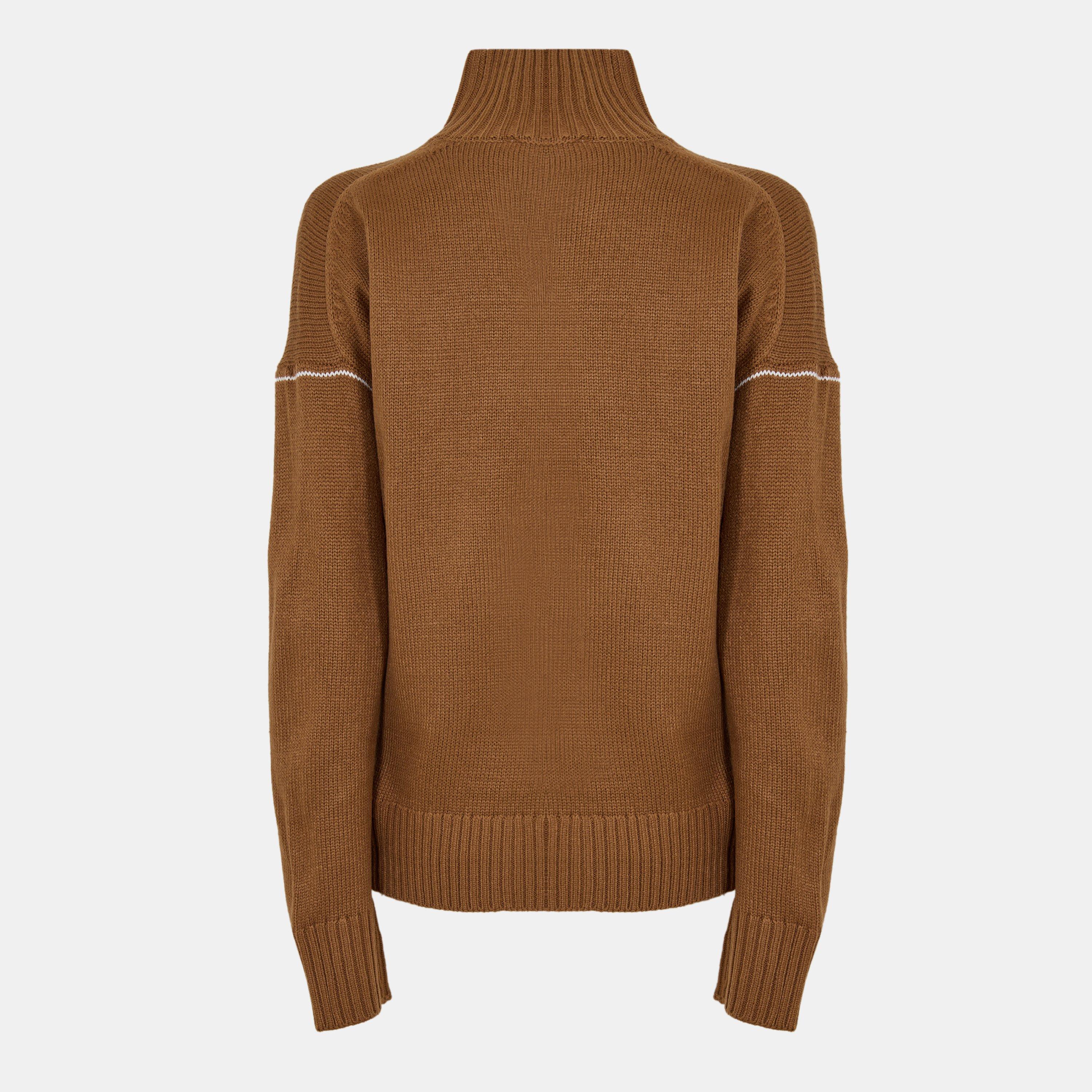 Camel - DKNY - Women's Knitted Turtle Neck Jumper - 2