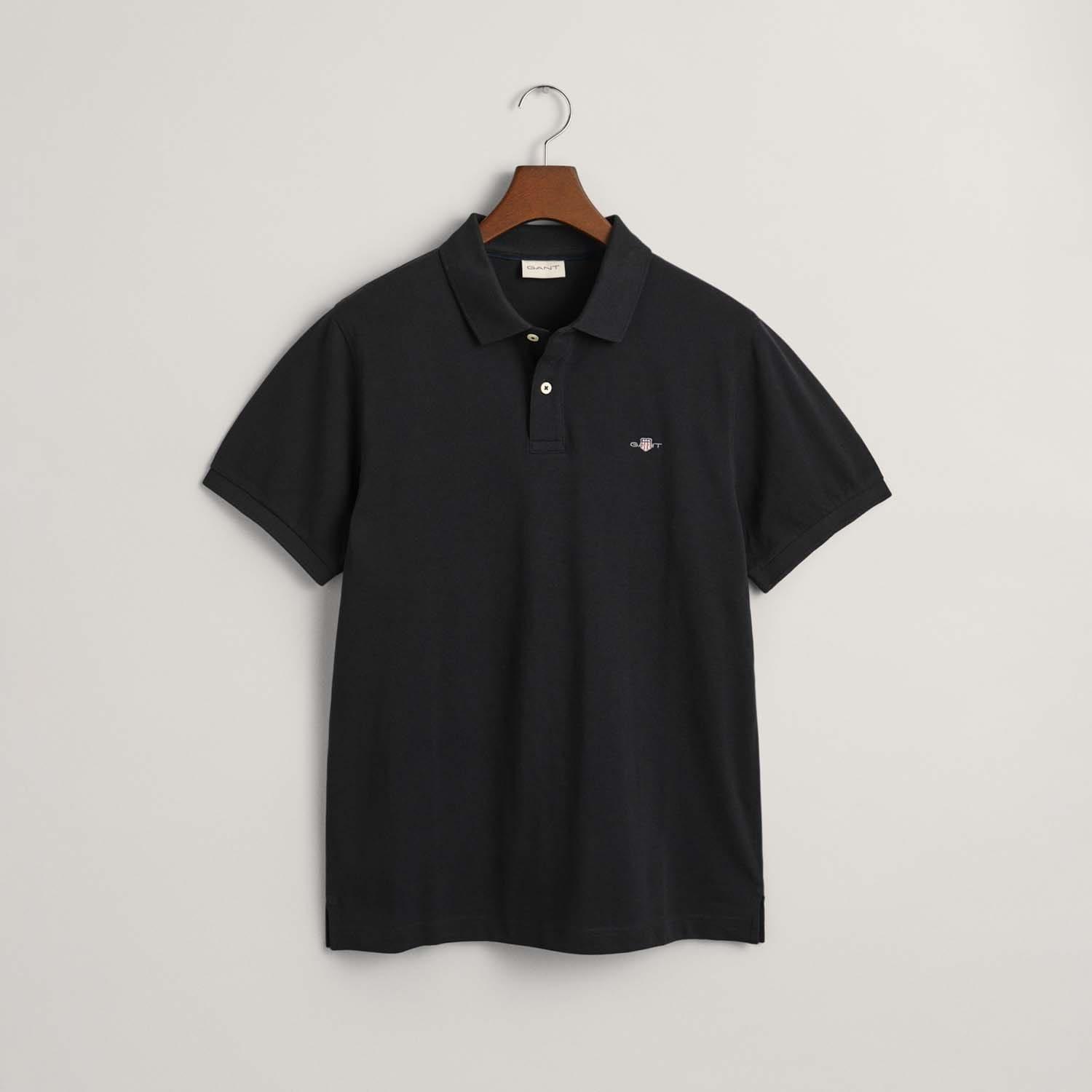 Black - Gant - Embroidered Archive Shield Polo Shirt - 1