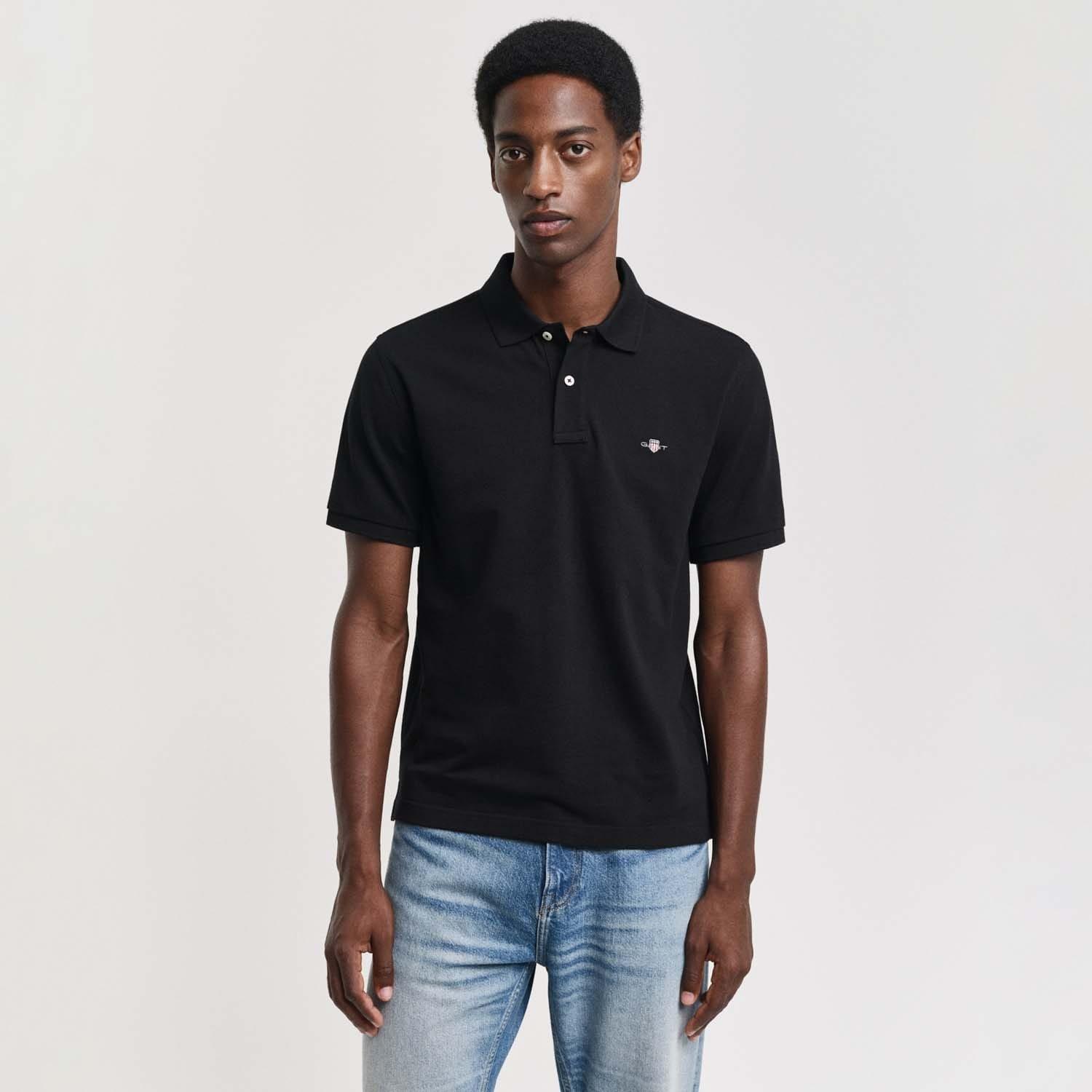 Black - Gant - Embroidered Archive Shield Polo Shirt - 3