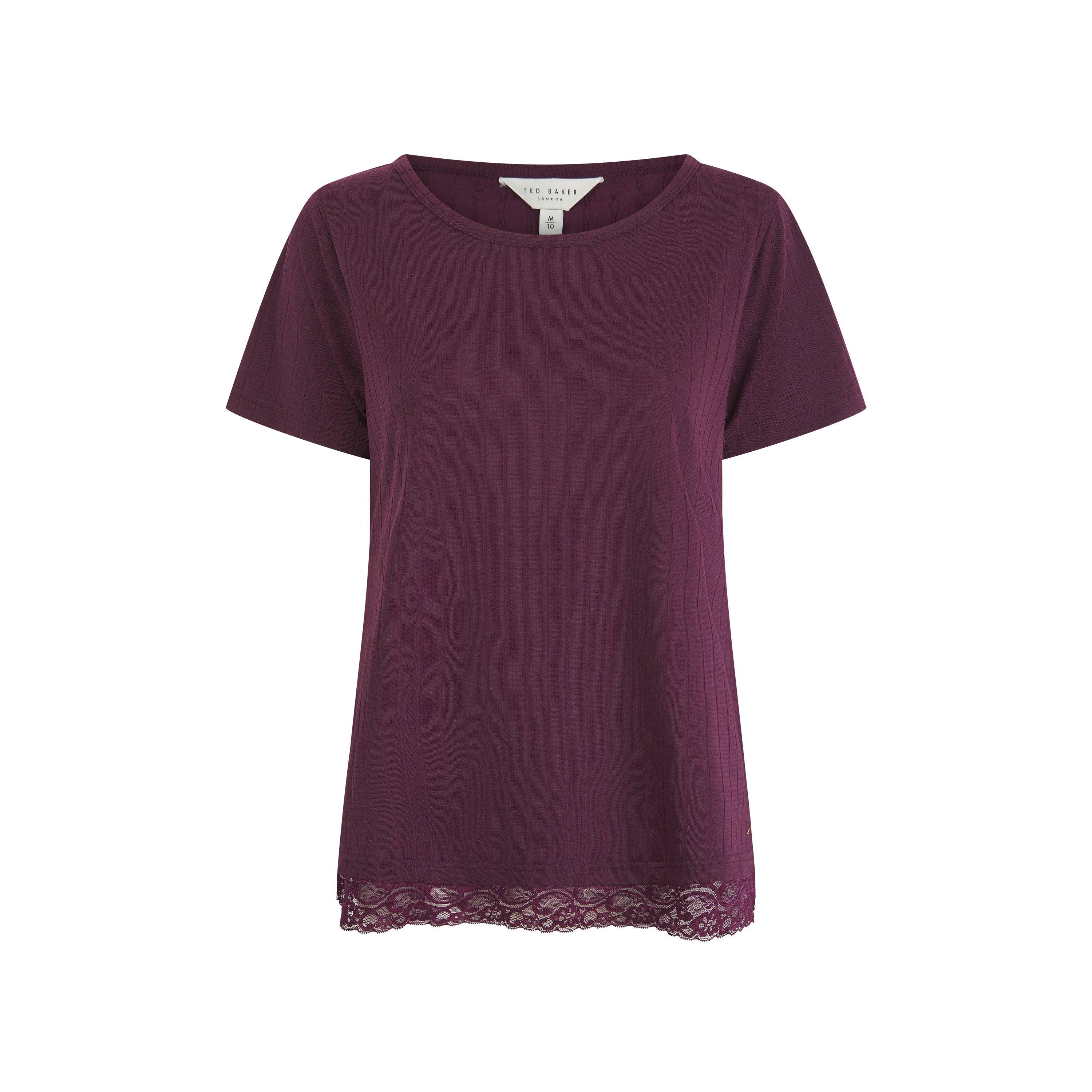 Mauve Wine - Ted Baker - Ted Baker Kelly Short Sleeve Pyjama Set Ladies - 2