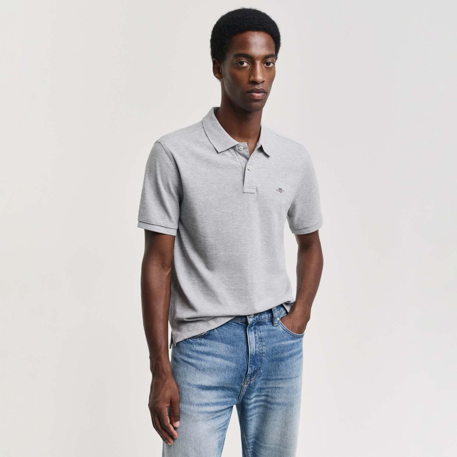 Grey - Gant - Embroidered Archive Shield Polo Shirt - 3