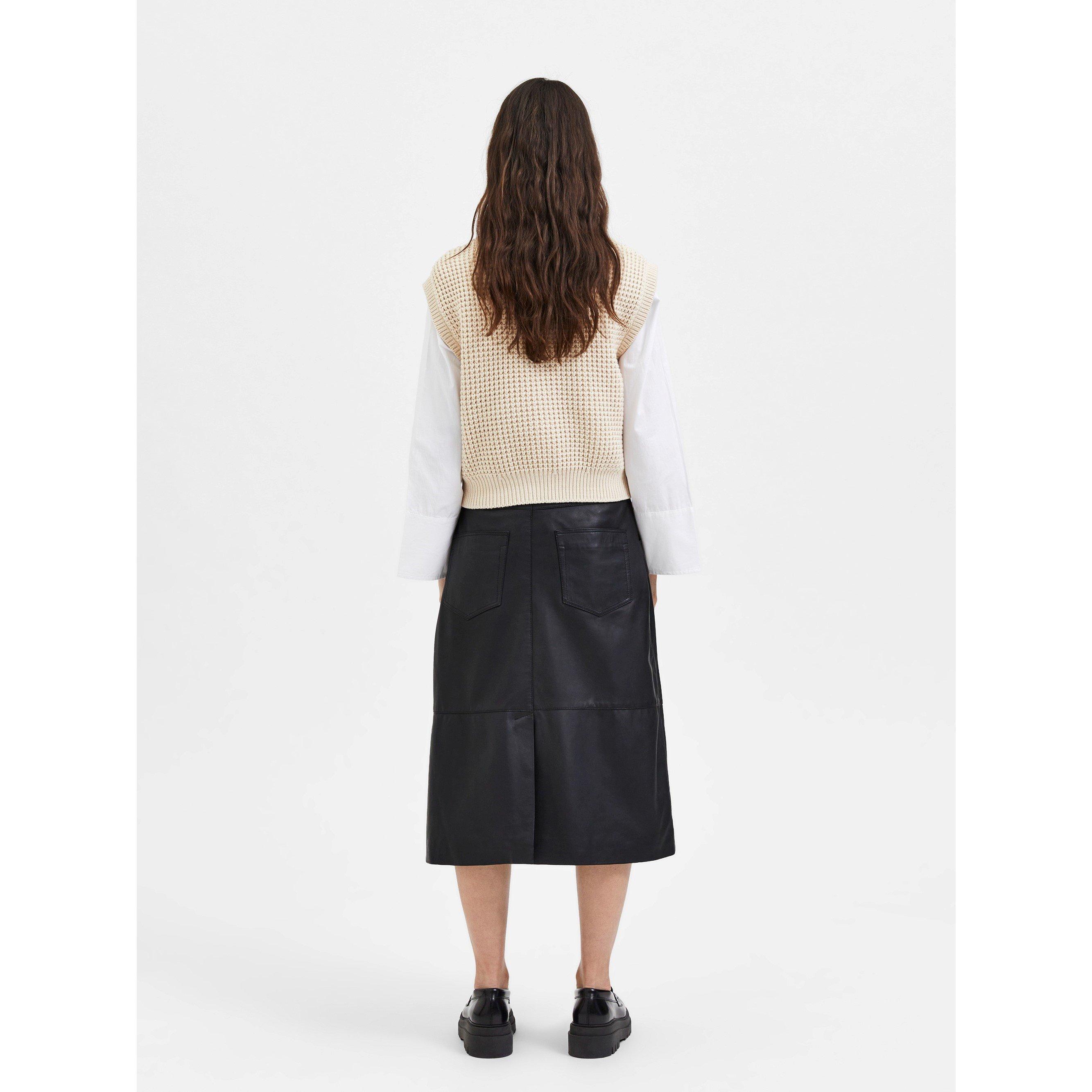 Sandshell - Selected Femme - Women's Cable Knit Sweater Vest - 4