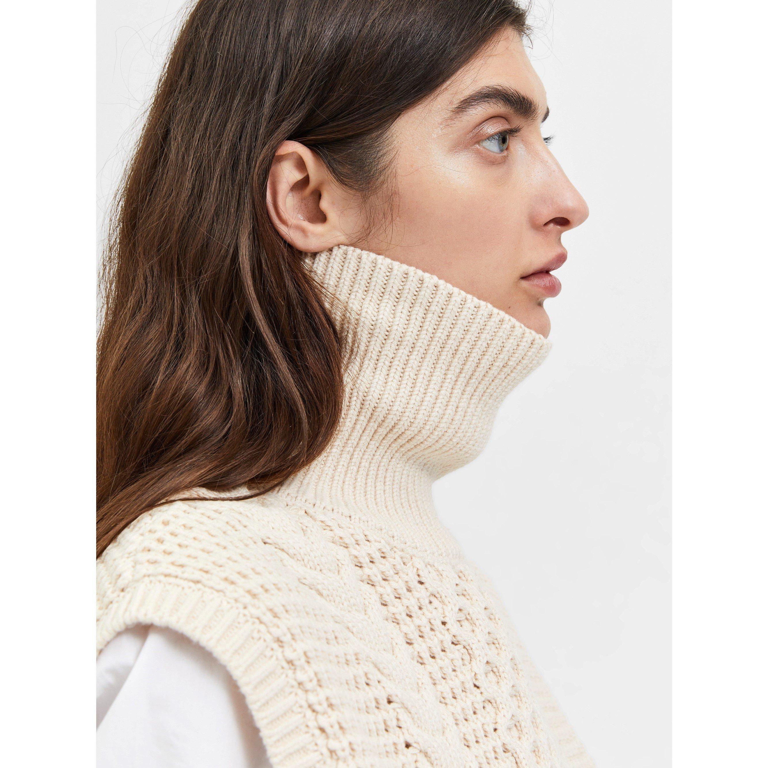 Sandshell - Selected Femme - Women's Cable Knit Sweater Vest - 5