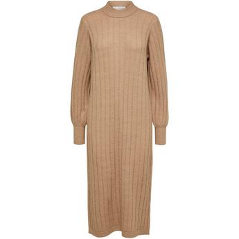 Selected Femme Curved Ribbed Knitted Dress