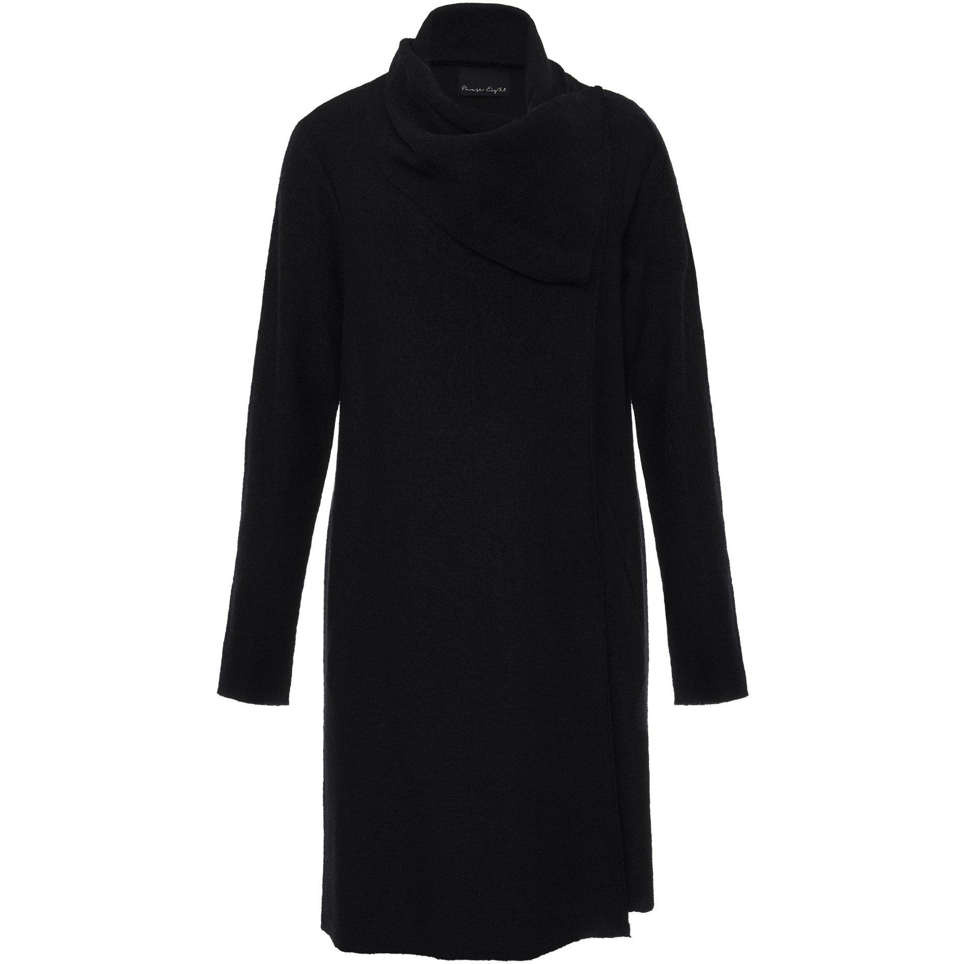 Black - Phase Eight - Women's Bellona Wool Blend Wrap Around Coat - 1