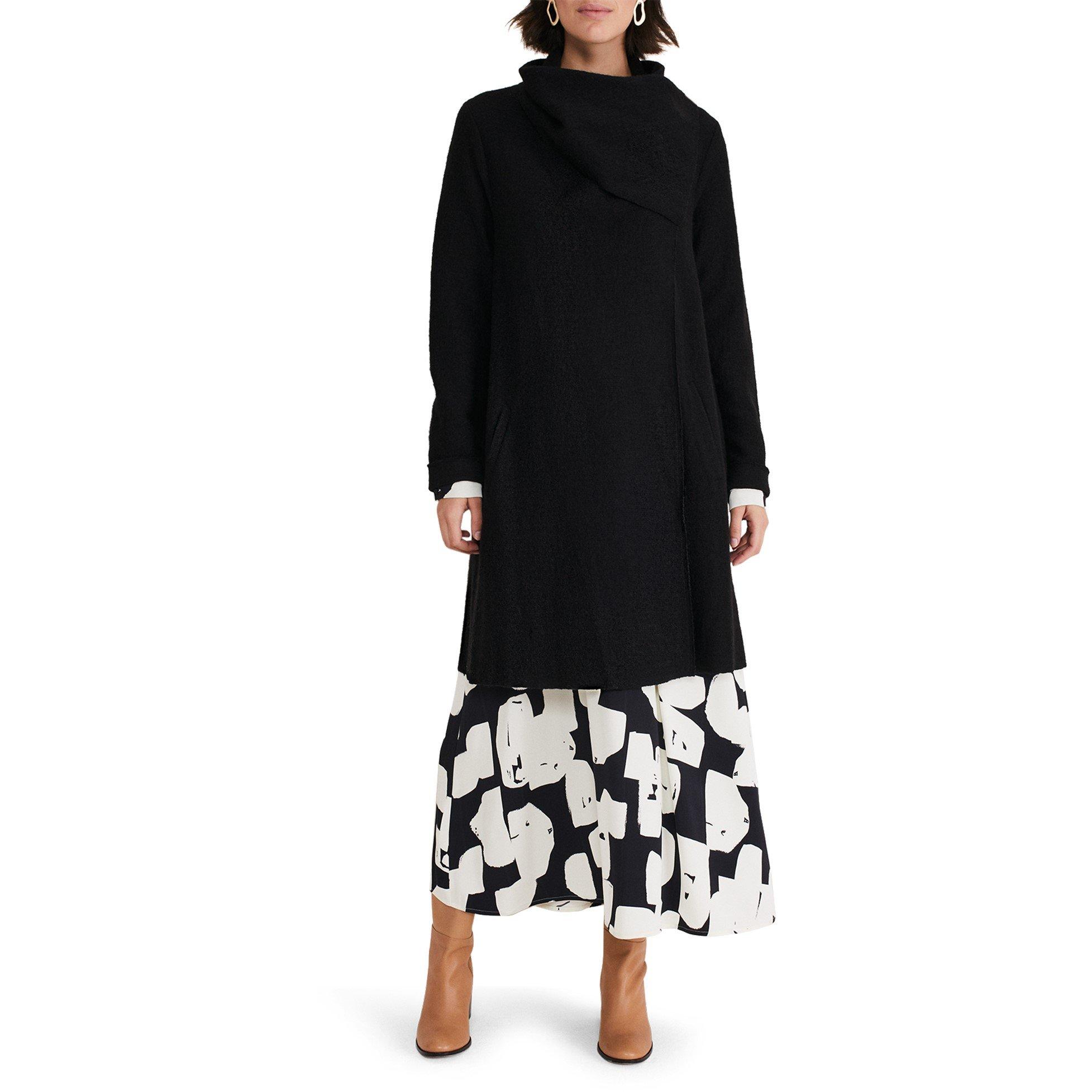 Black - Phase Eight - Women's Bellona Wool Blend Wrap Around Coat - 6