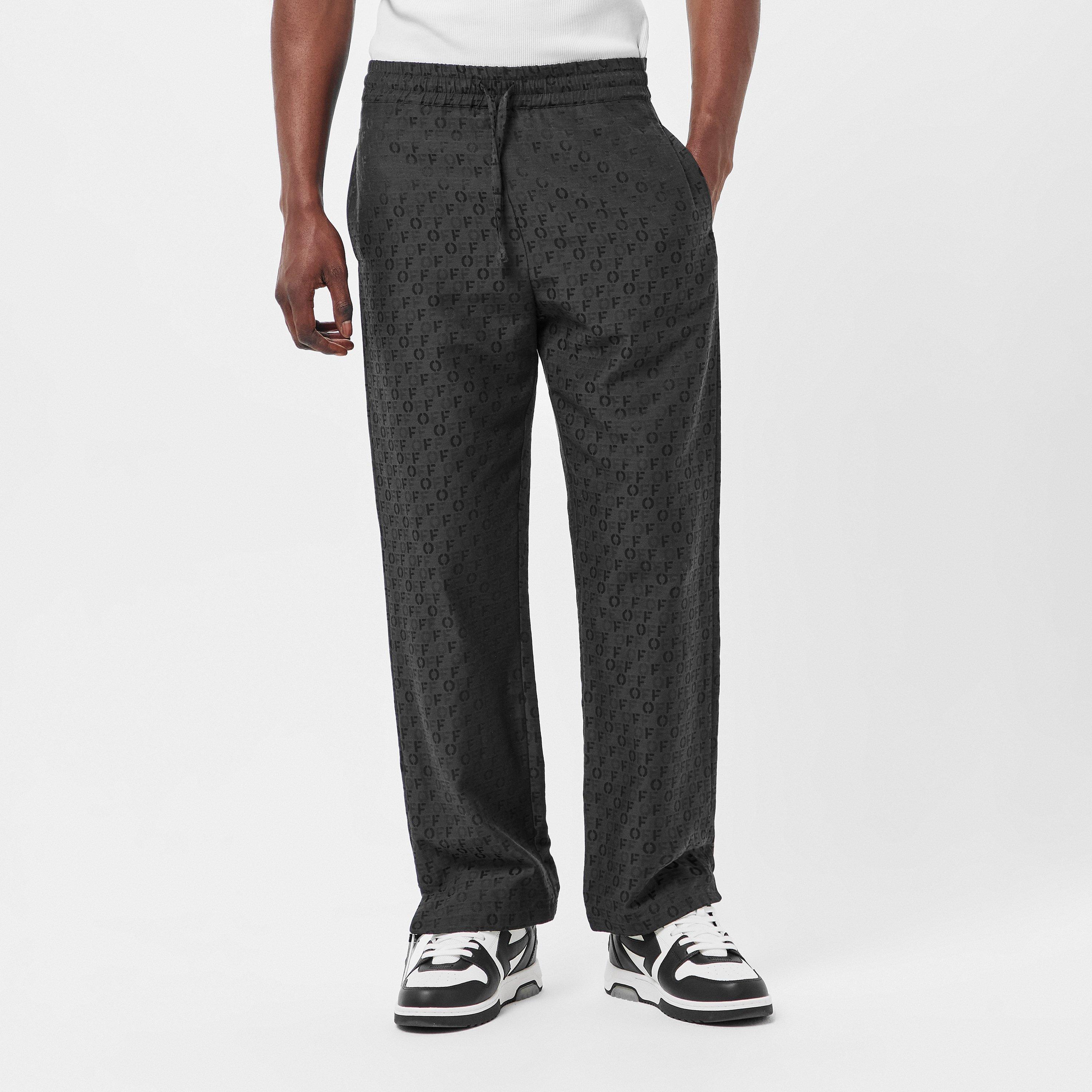 Black - Off White - Men's Pyjama Trousers - 3