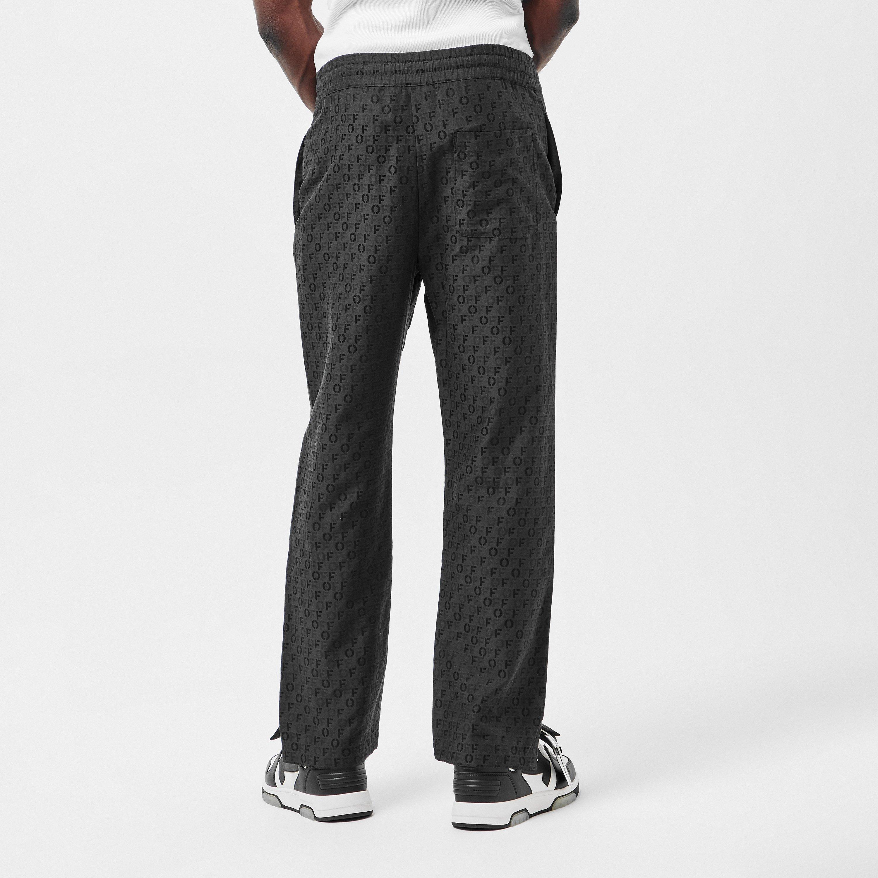 Black - Off White - Men's Pyjama Trousers - 4