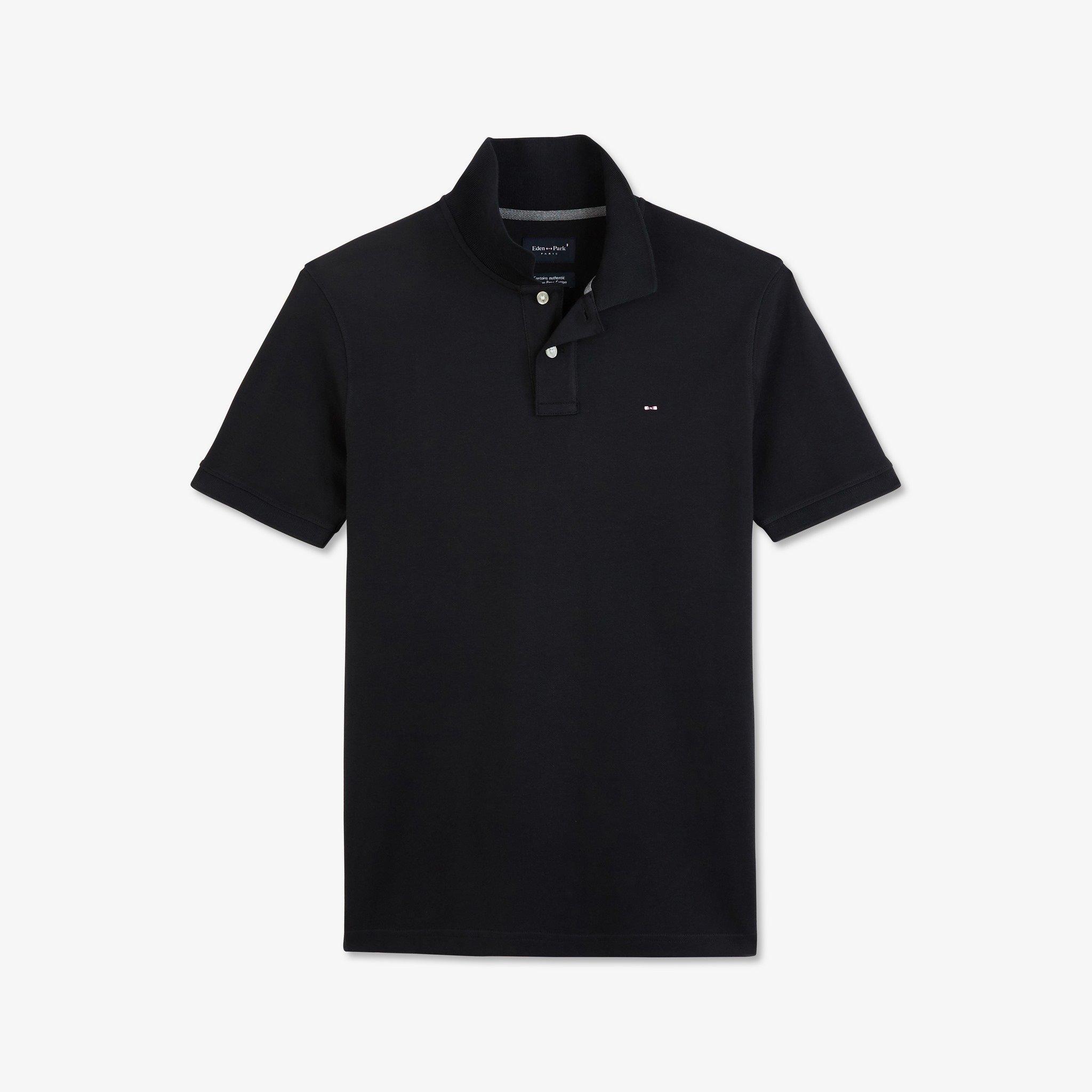 Navy blue stretch pima cotton polo