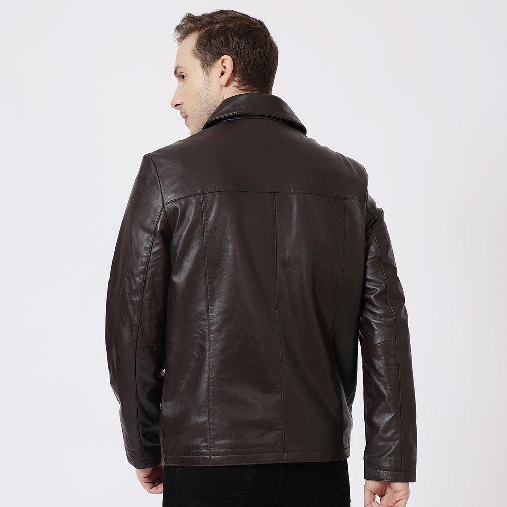 Brown - PRIMEHIDE Leather - Henry Men’s Zipper Style Leather Jacket – 6536 - 2