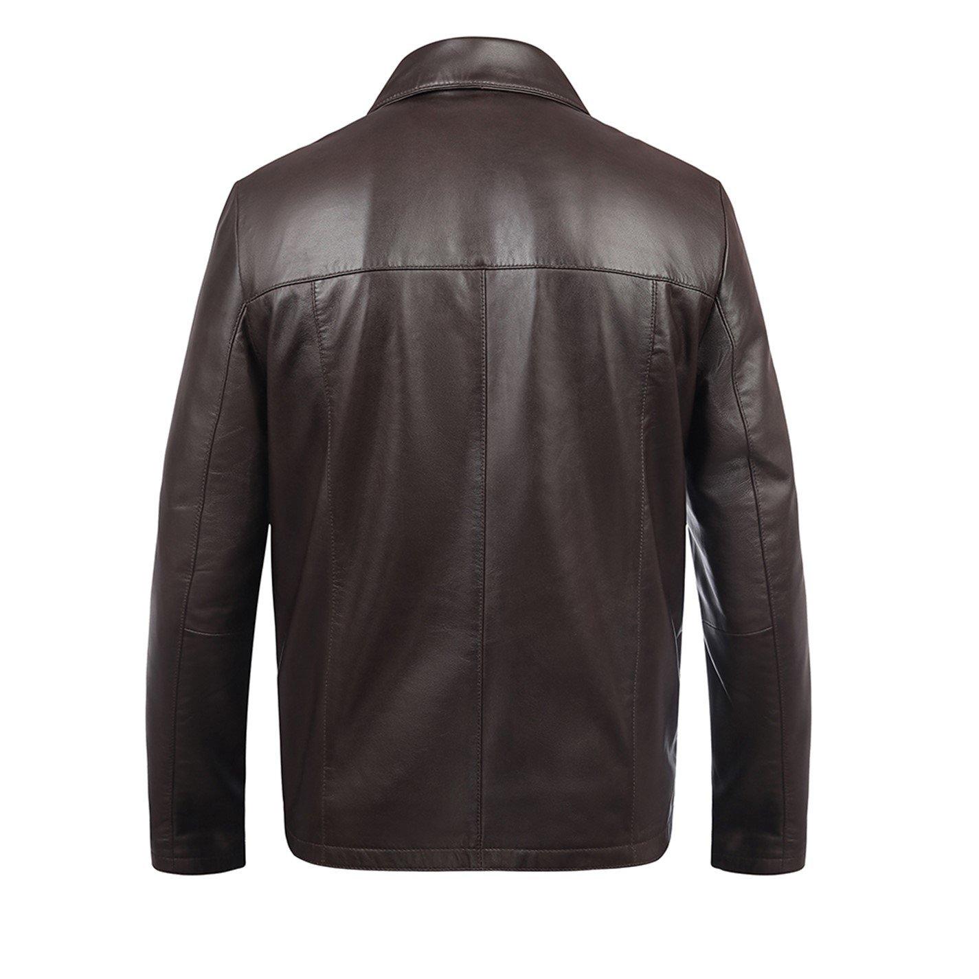 Brown - PRIMEHIDE Leather - Henry Men’s Zipper Style Leather Jacket – 6536 - 3