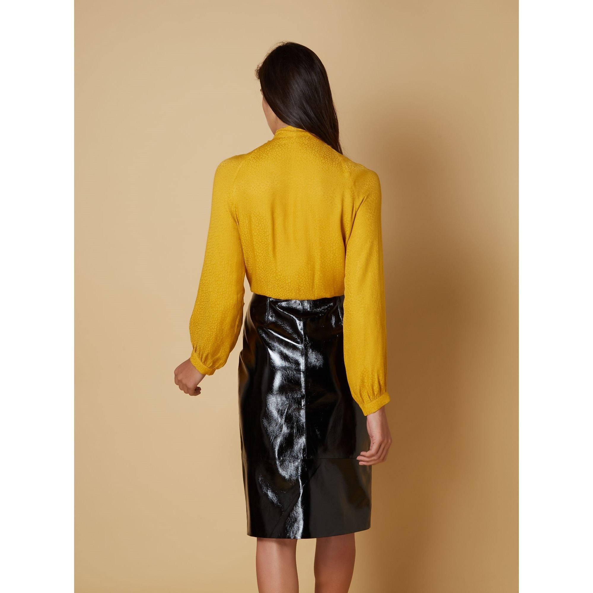 Gul - Biba - Leopard Jacquard Pussybow Blouse - 3