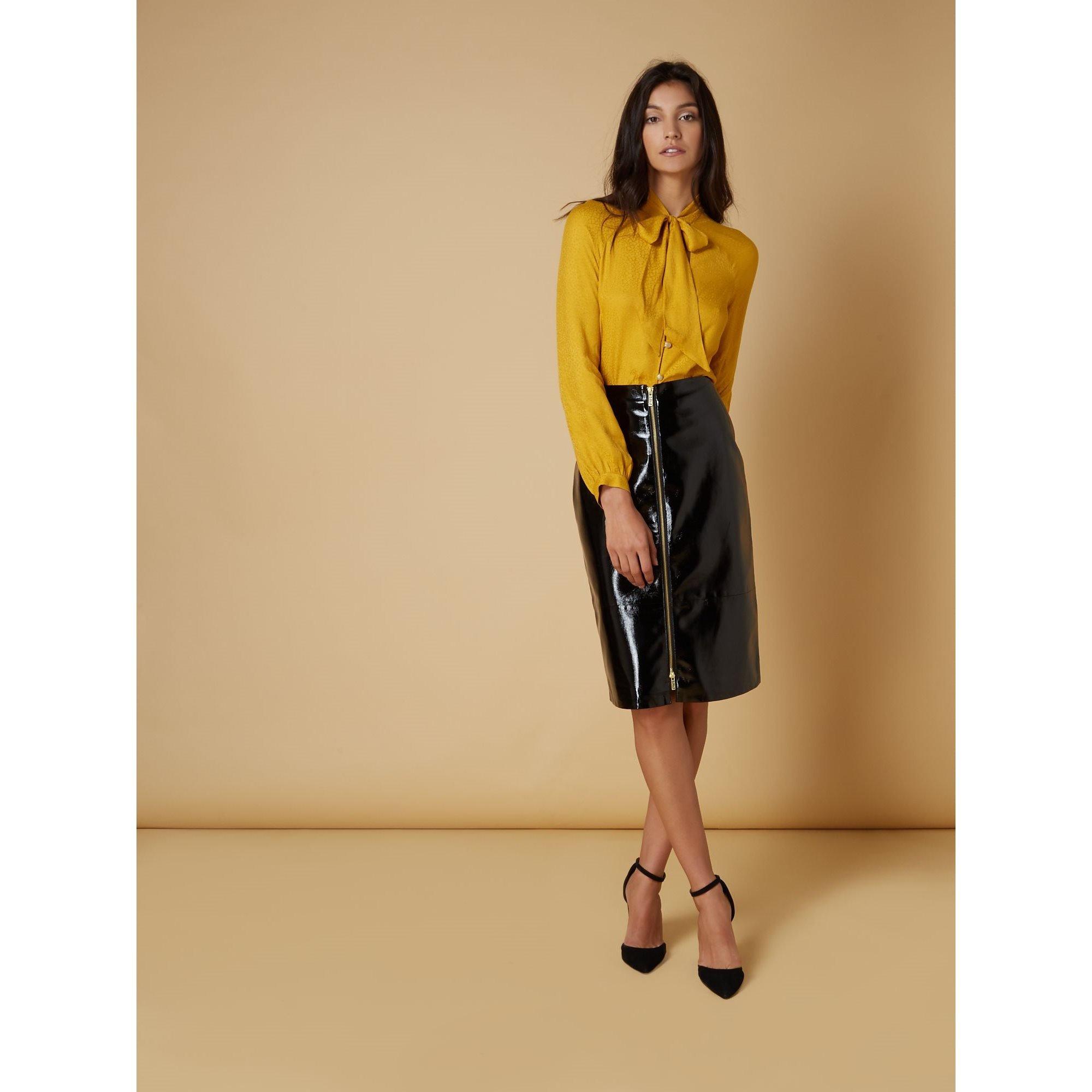 Gul - Biba - Leopard Jacquard Pussybow Blouse - 5