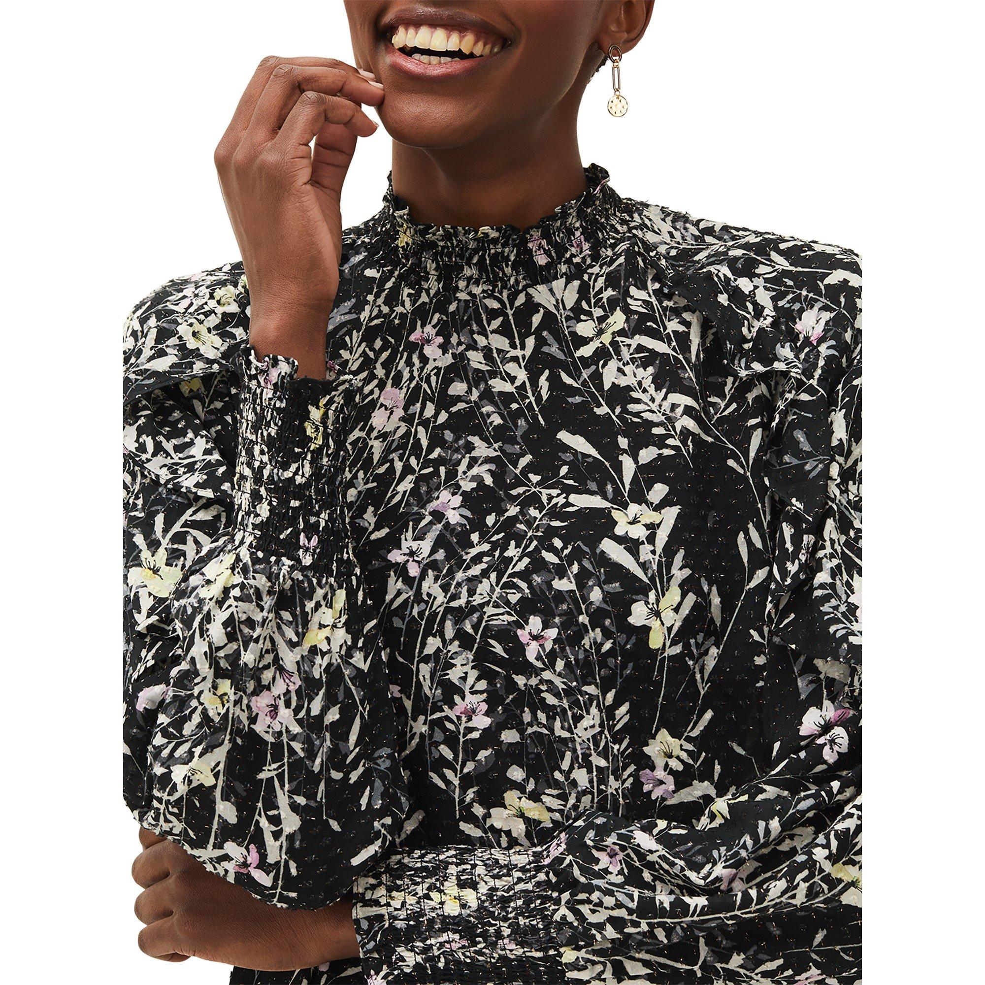 Black - Phase Eight - Daphne High Neck Ruffle Blouse - 4