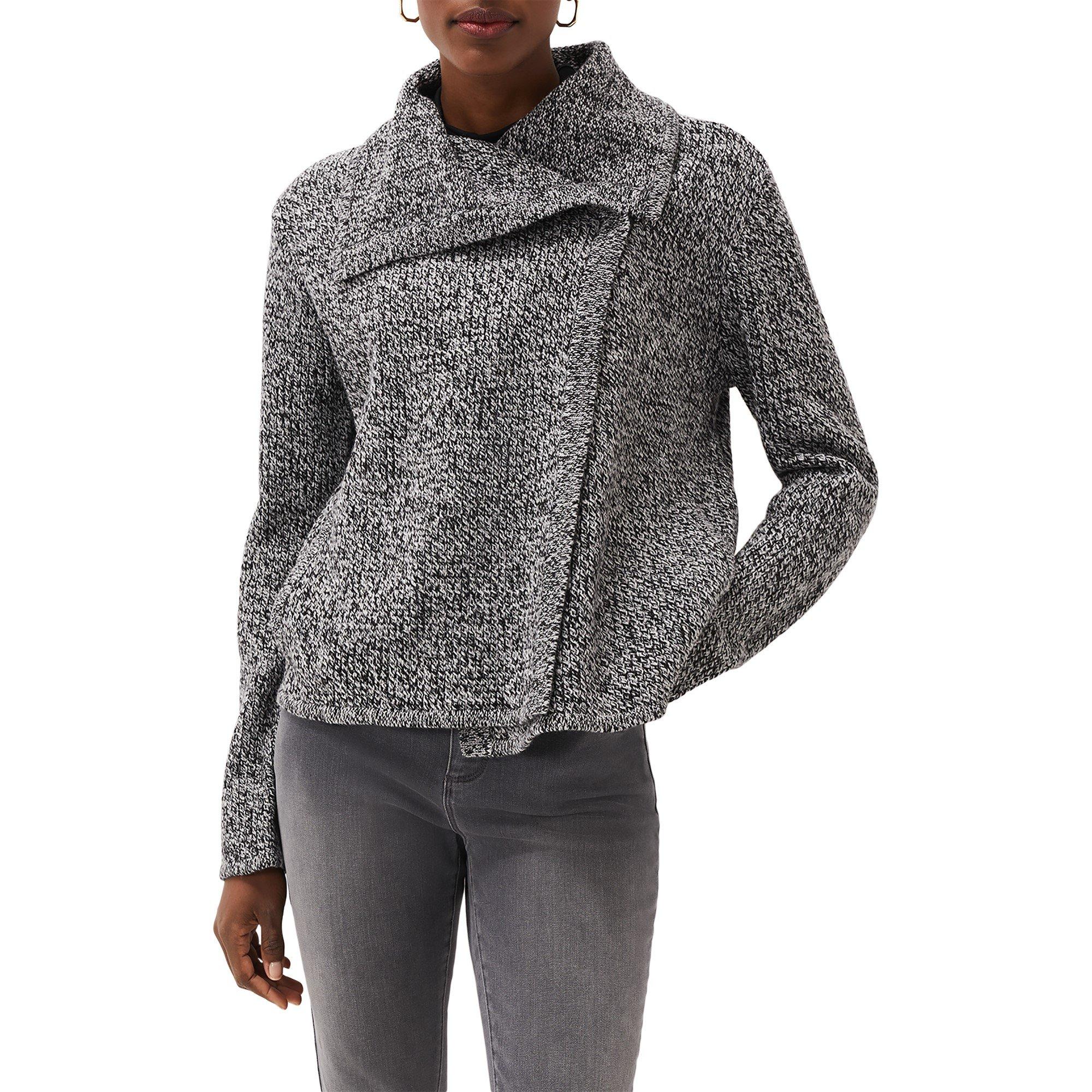 Black/White - Phase Eight - Women's Mavis Wool Blend Knitted Jacket - 2