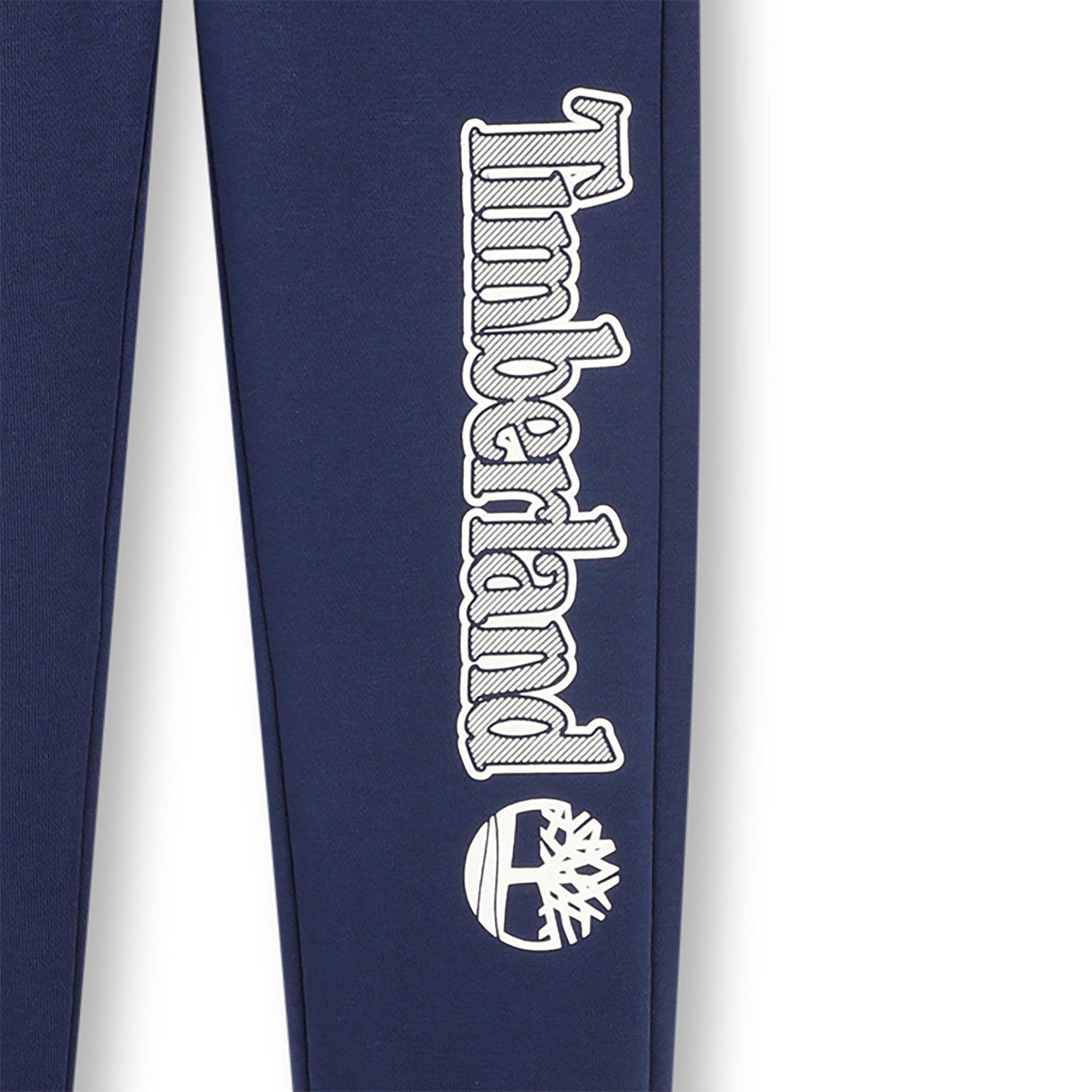 Blue - Timberland - Kids' Large Logo Closed Hem Fleece Joggers - 3