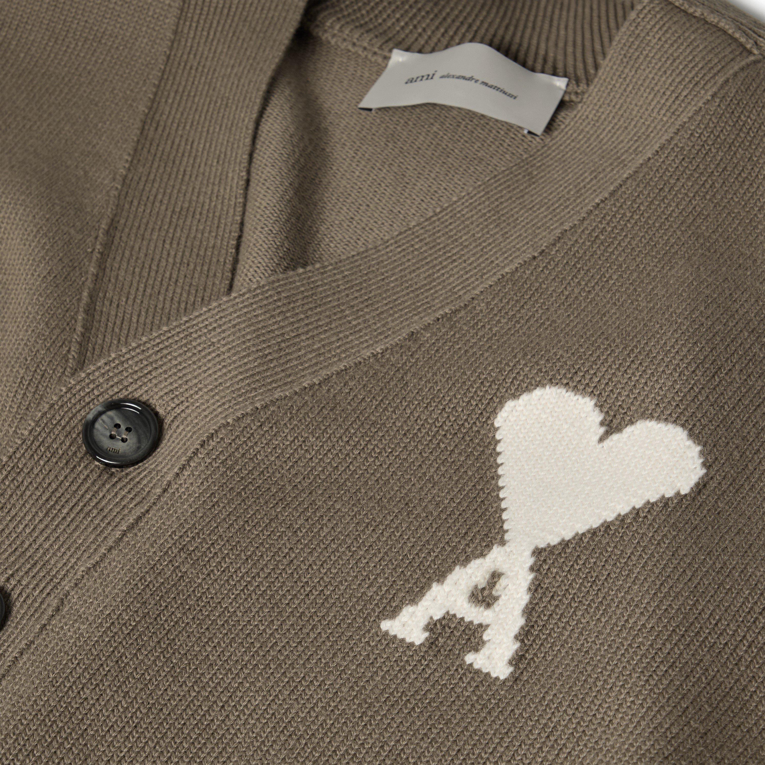 Beige Taupe - Ami Paris - Mens De Coeur Cardigan - 4