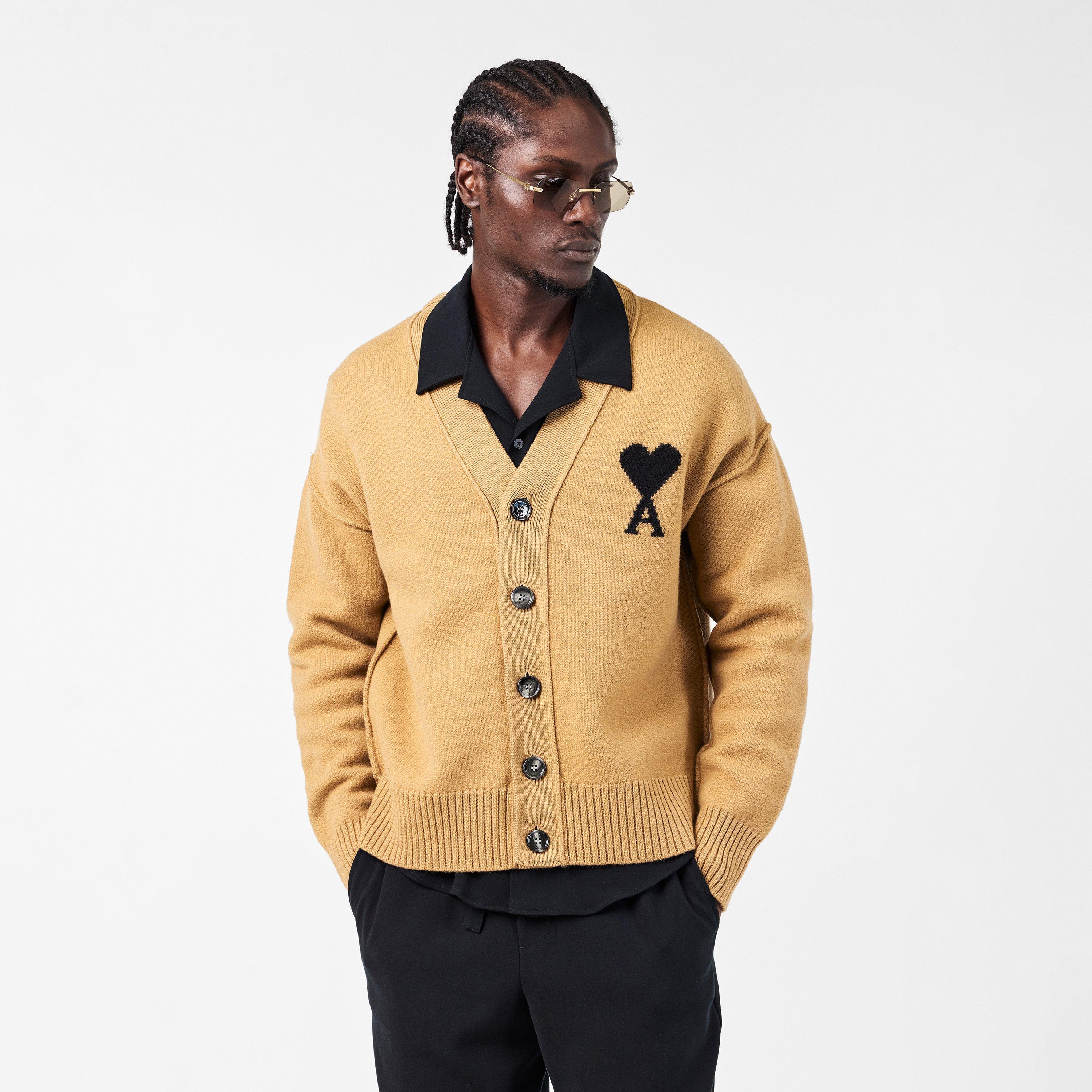 Camel/Black 288 - Ami Paris - De Coeur Cardigan - 3