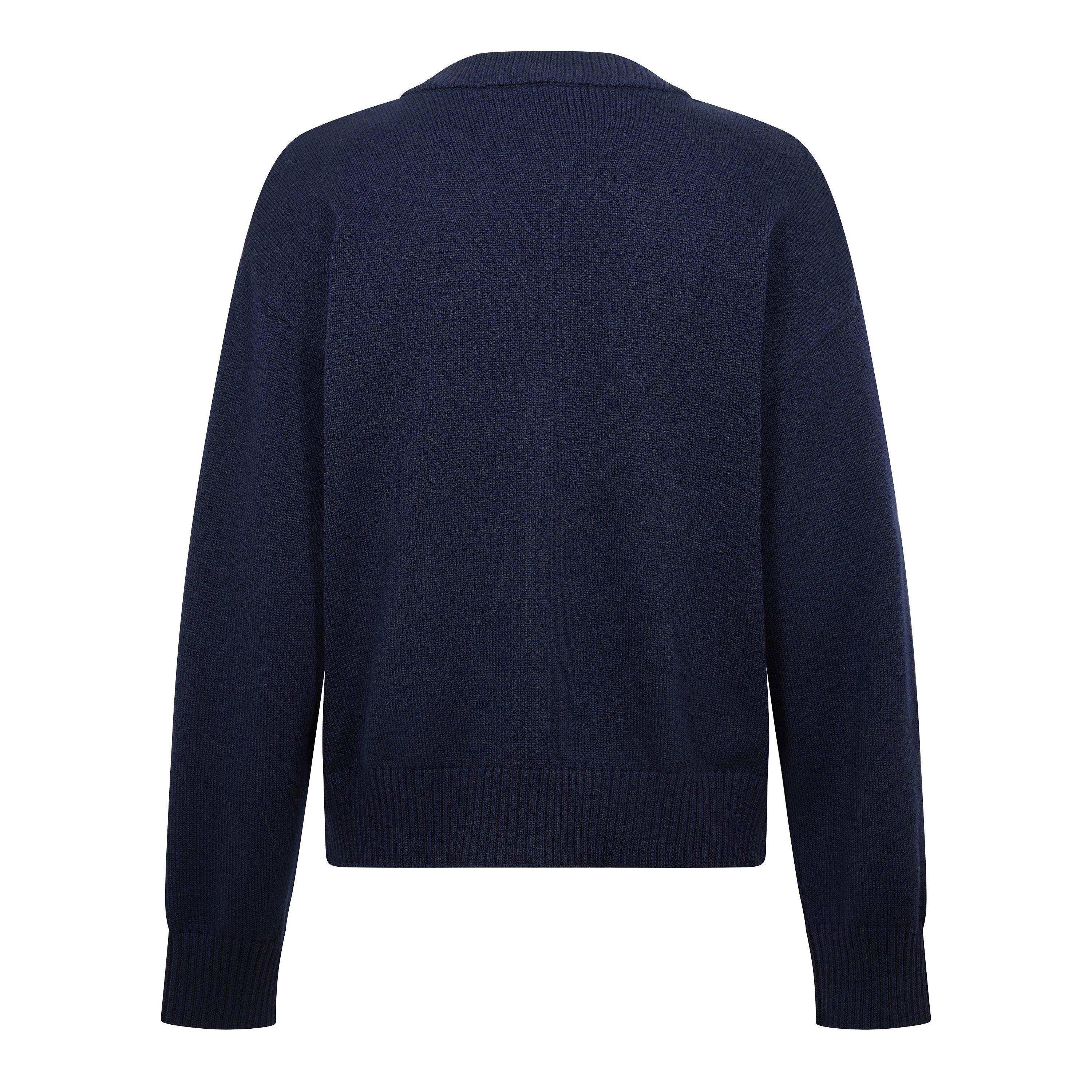 Navy/Ecru - Ami Paris - Mens De Coeur Cardigan - 2