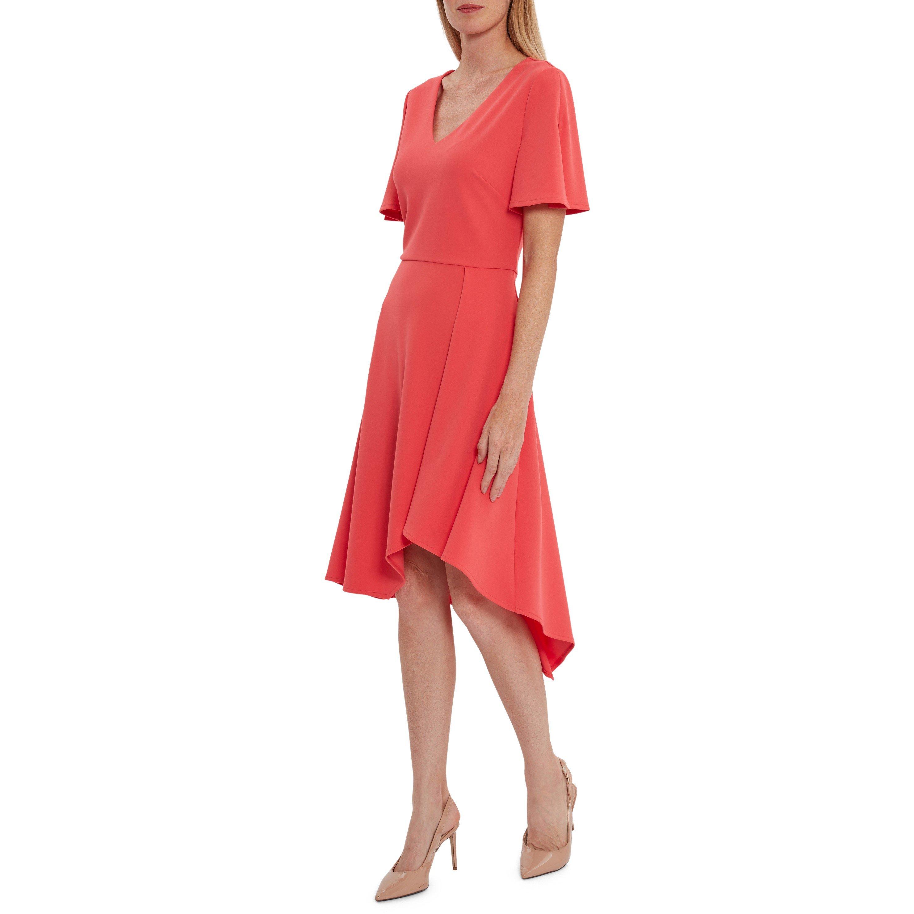 Coral - Gina Bacconi - Mylee Soft Stretch Crepe Dress - 5