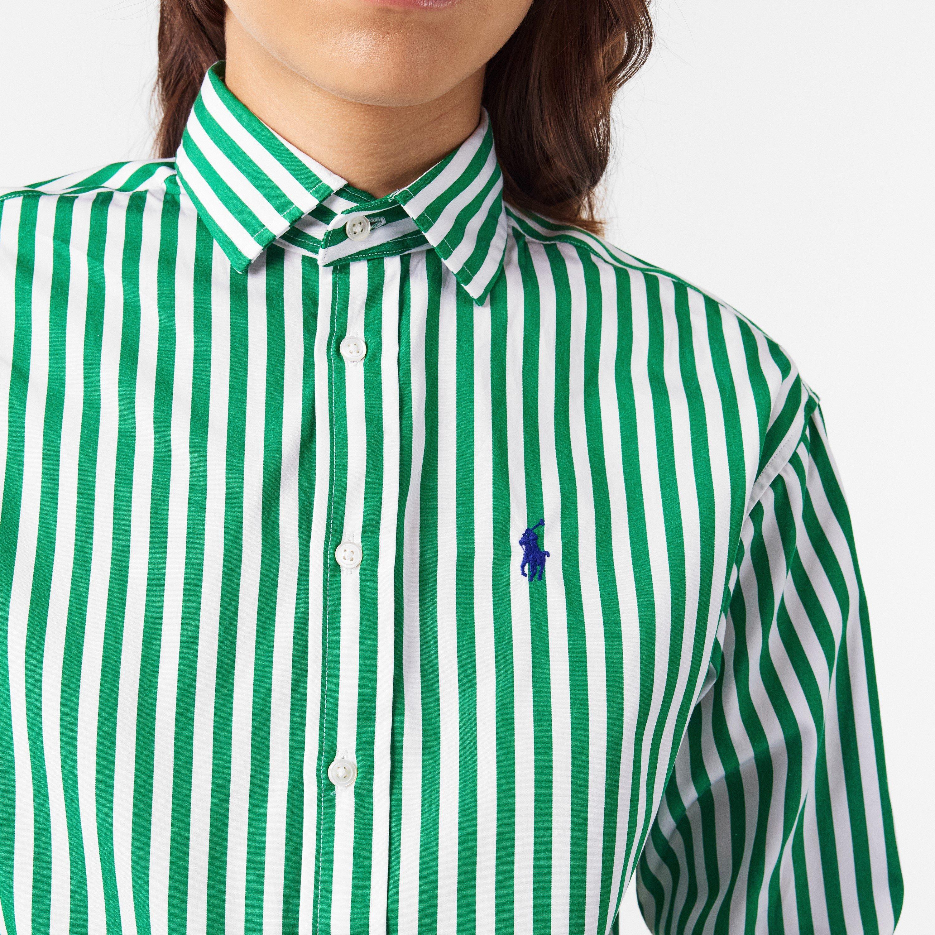 GRN GRS WH - Polo Ralph Lauren - Women's Stripe Long-Sleeve Patterned Shirt - 5