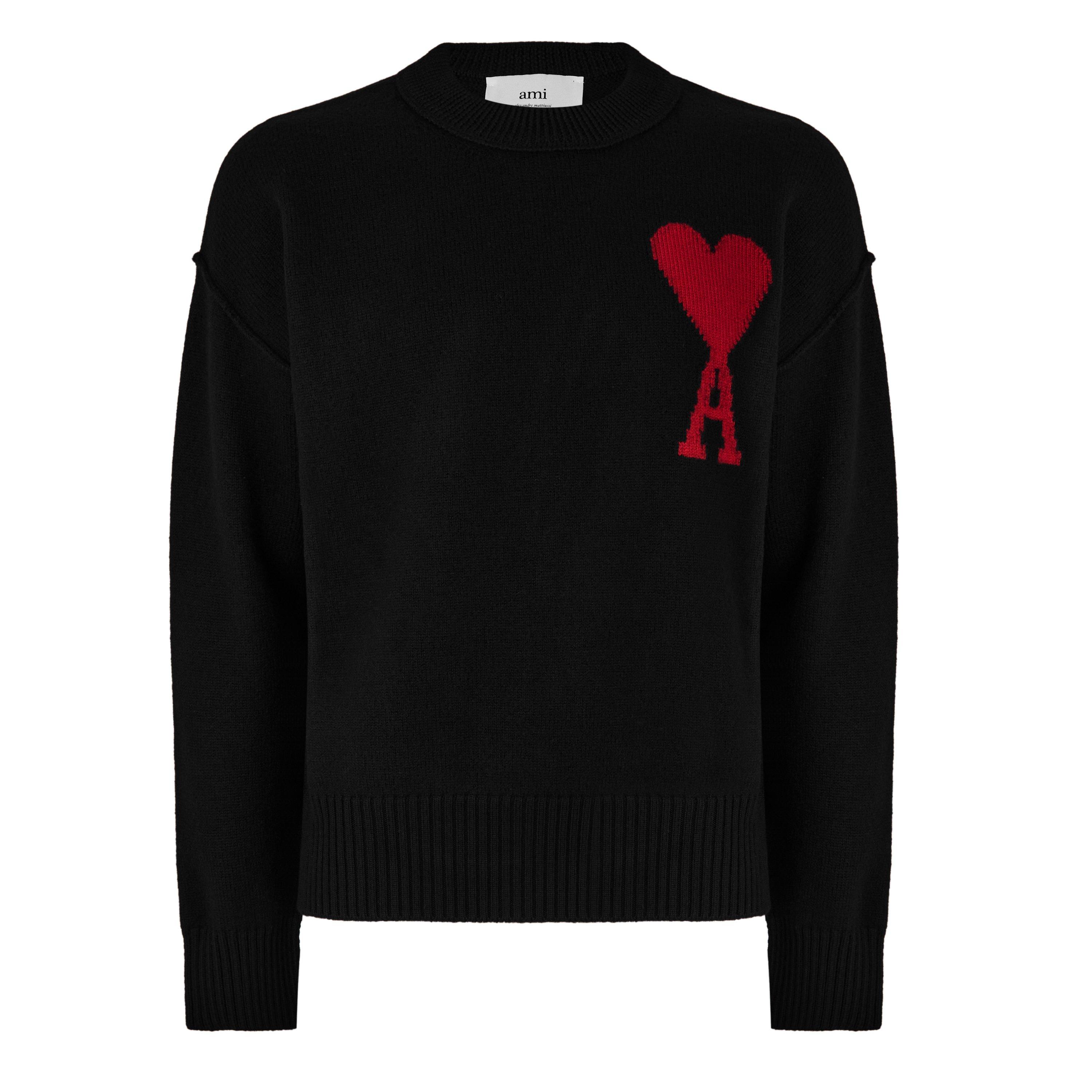 Ami Paris De Coeur Sweatshirt - Black/Red 009 - X Small