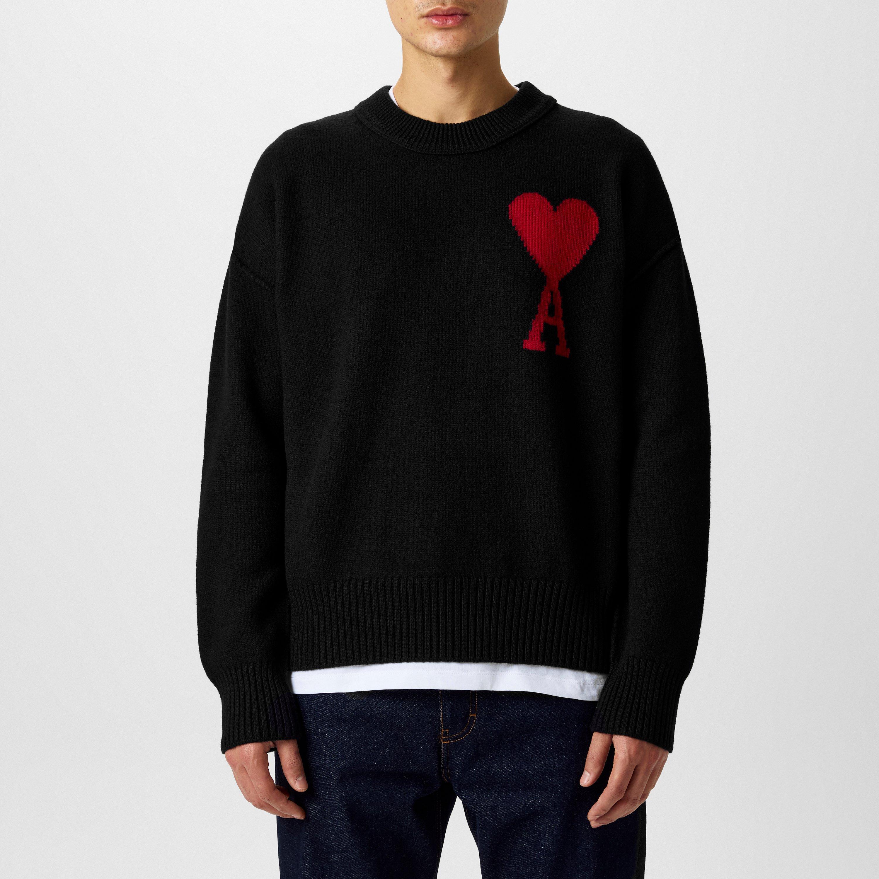 Black/Red 009 - Ami Paris - De Coeur Sweatshirt - 3