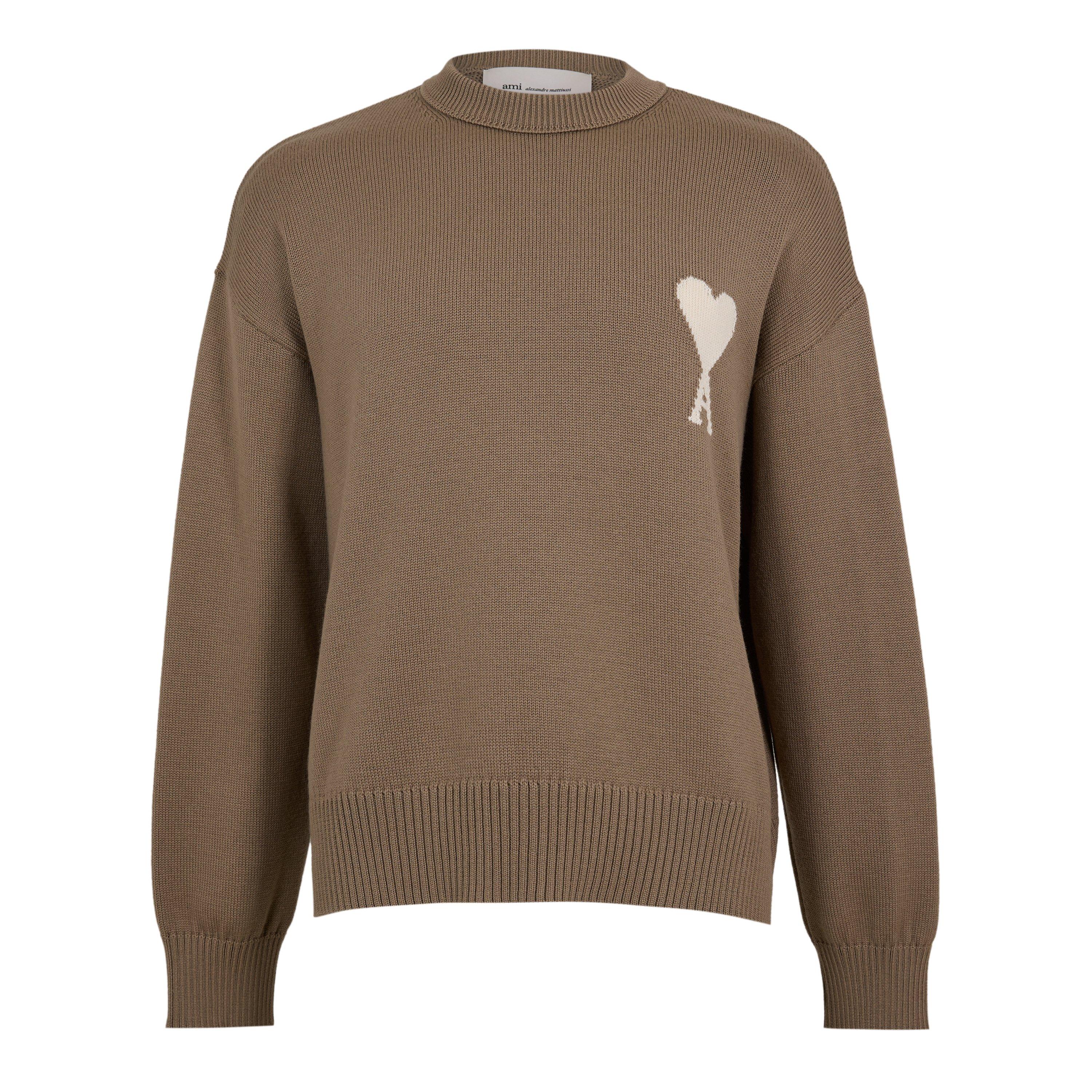 Ami Paris De Coeur Sweatshirt - Beige Taupe - X Small