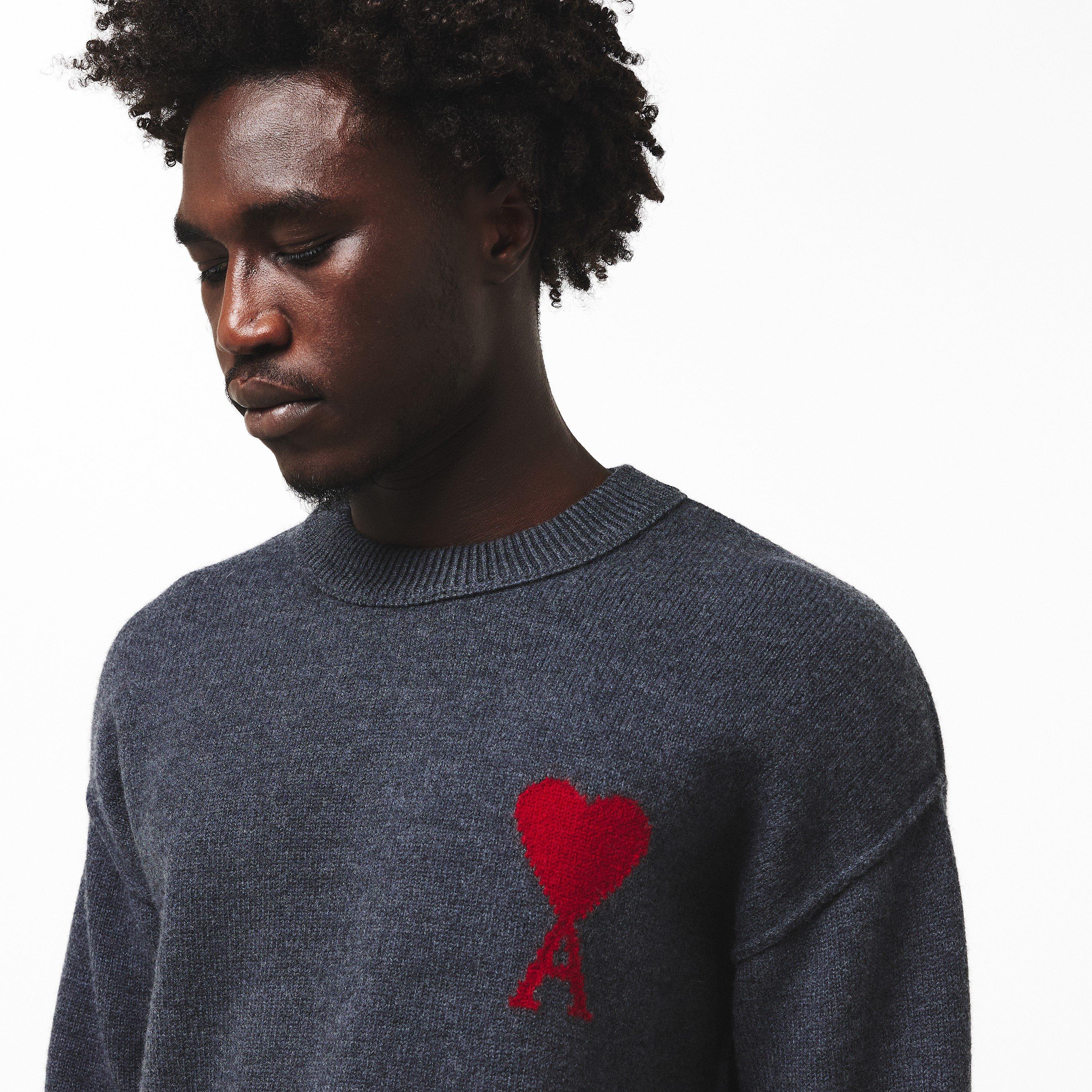 Grey/Red 084 - Ami Paris - De Coeur Sweatshirt - 5
