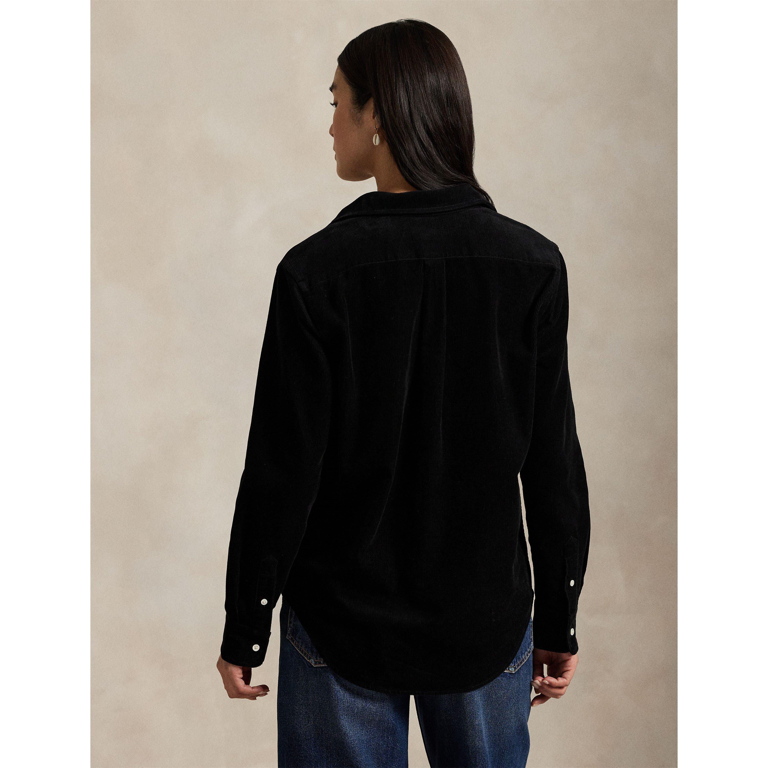 POLO BLACK - Polo Ralph Lauren - Women's Cord Long-Sleeve Plain Shirt - 3