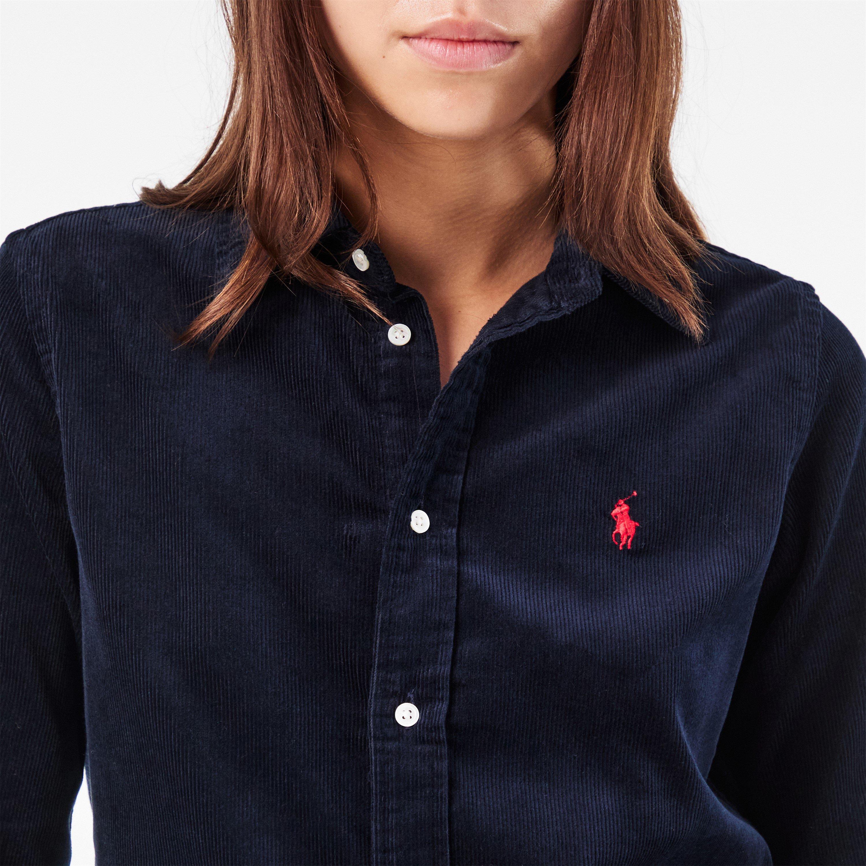 NAVY - Polo Ralph Lauren - Women's Cord Long-Sleeve Plain Shirt - 5