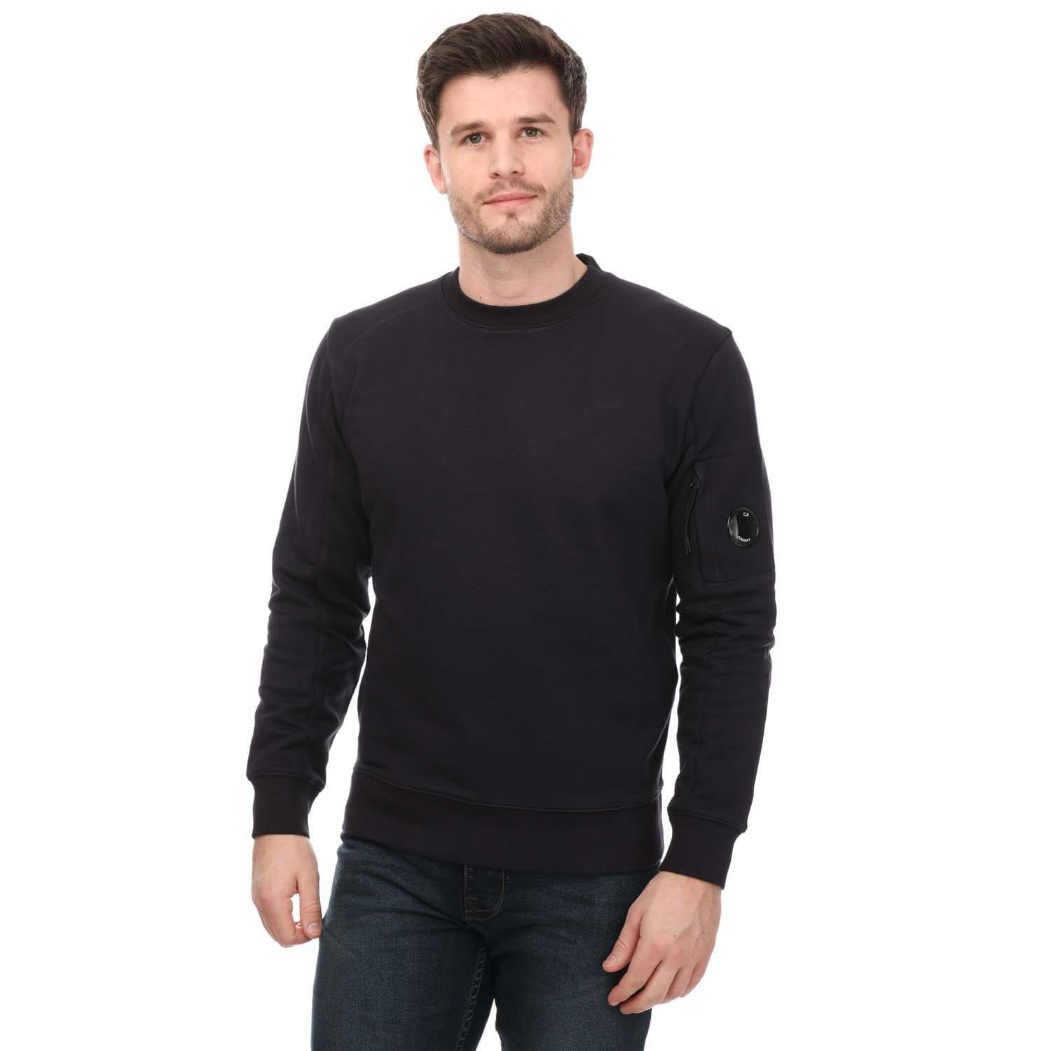 Navy - CP Company - Diagonal Raised Fleece Sweatshirt - 1