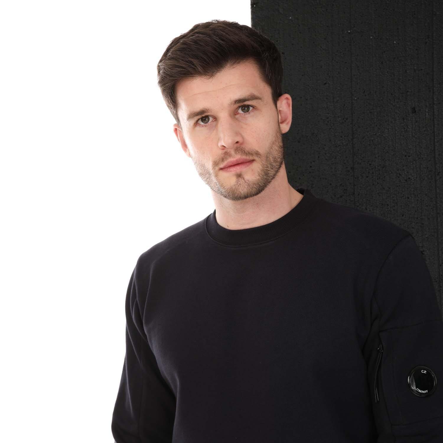 Navy - CP Company - Diagonal Raised Fleece Sweatshirt - 5