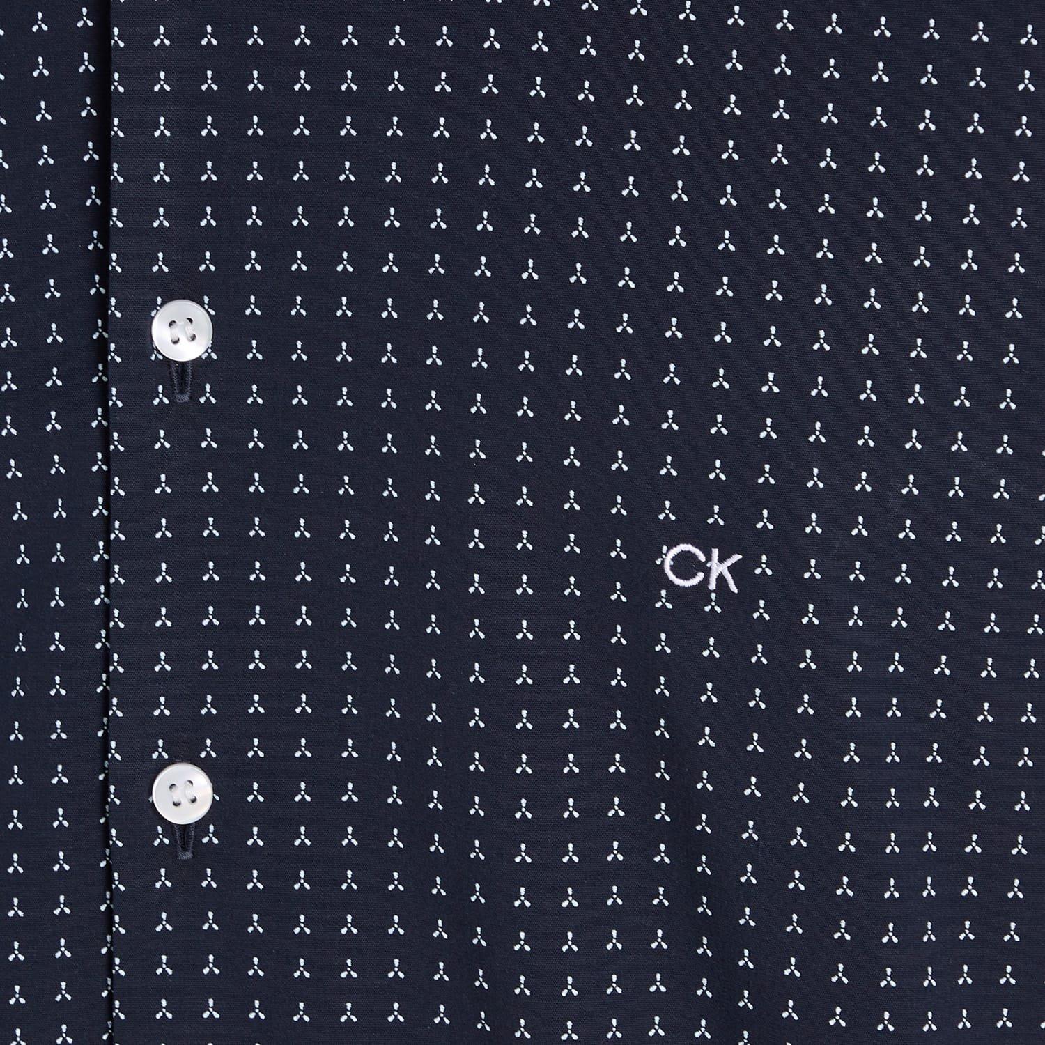 Blue - Calvin Klein - Micro Print Poplin Shirt - 3