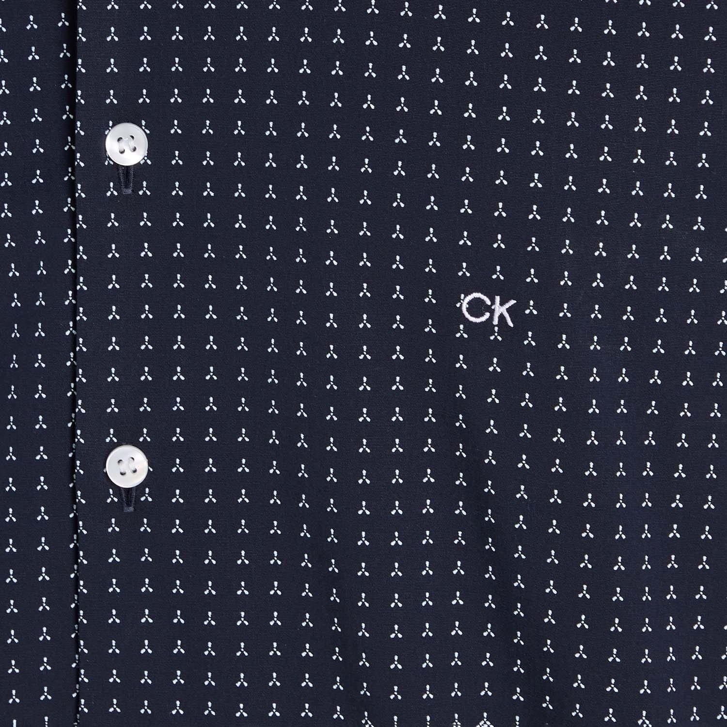 Blue - Calvin Klein - Micro Print Poplin Shirt - 6