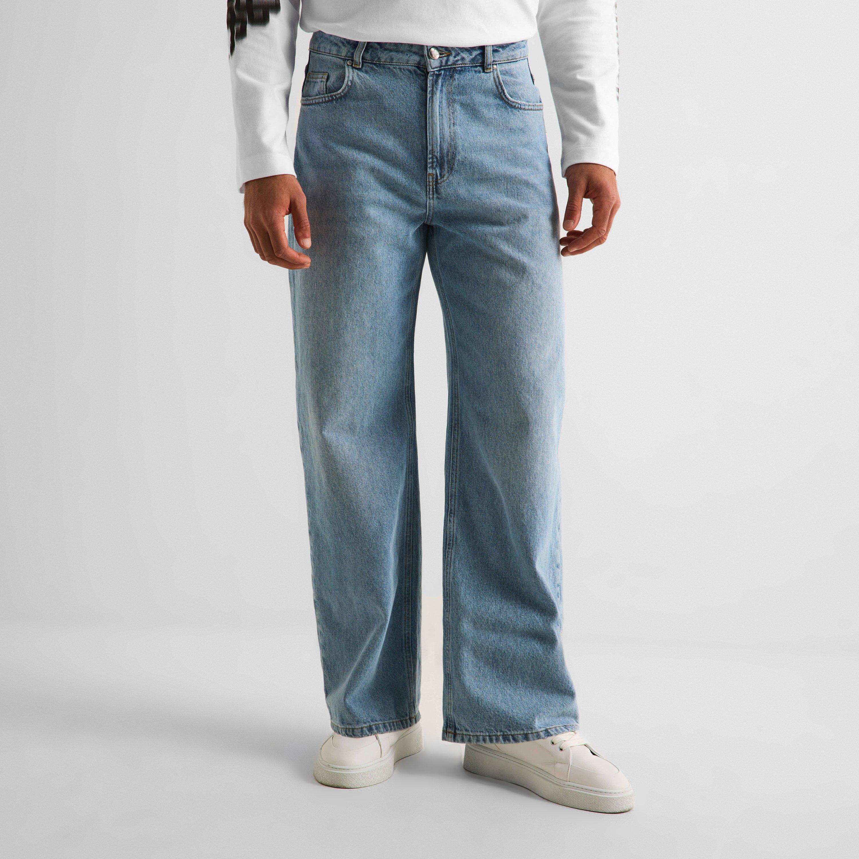 Vintage Wash - The Couture Club - Men's Wide Leg Jeans - 3