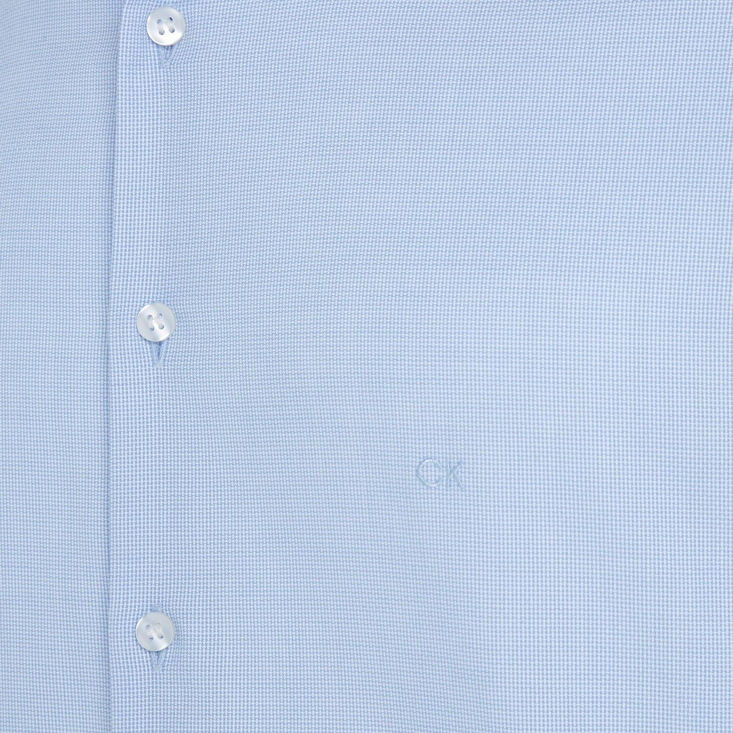 Blue - Calvin Klein - Micro Structure Slim-Fit Shirt - 3