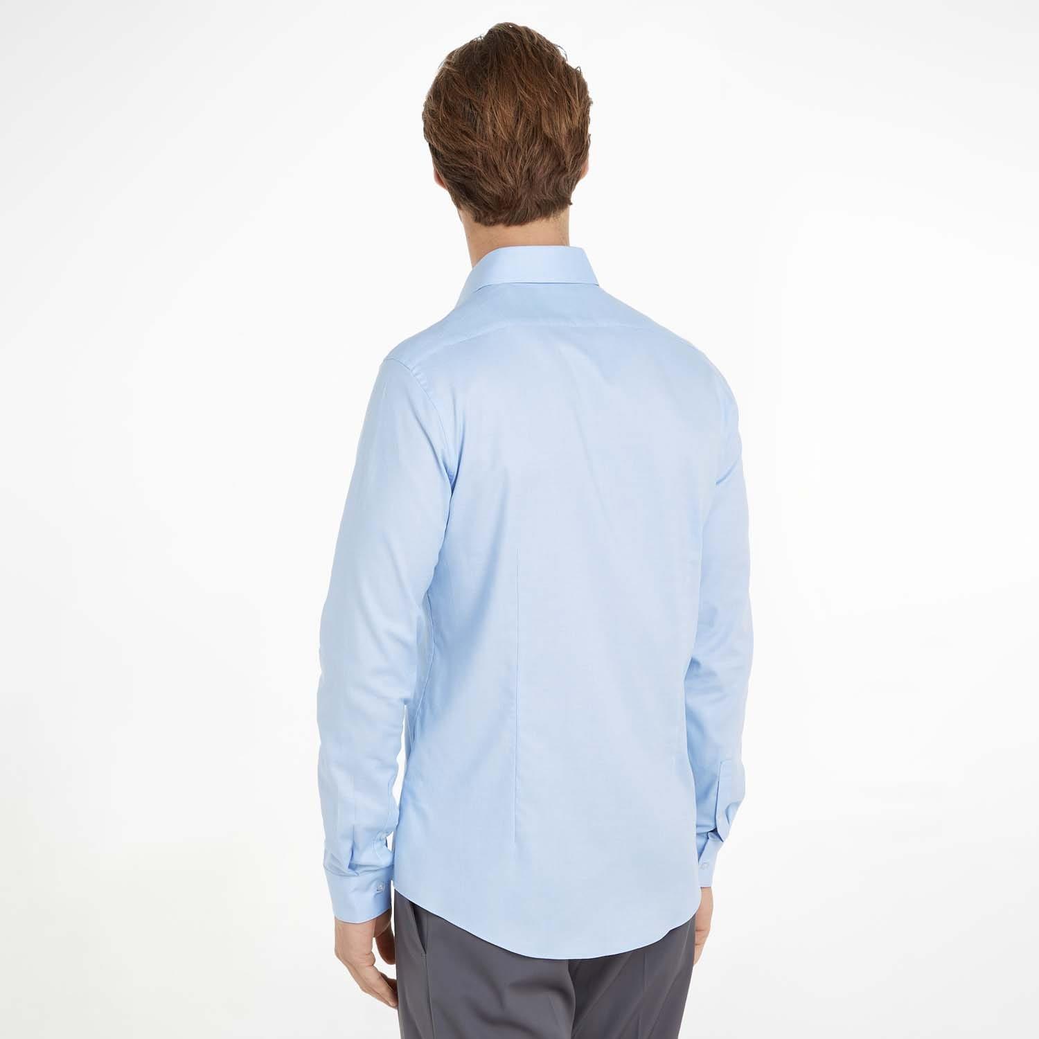 Blue - Calvin Klein - Micro Structure Slim-Fit Shirt - 4