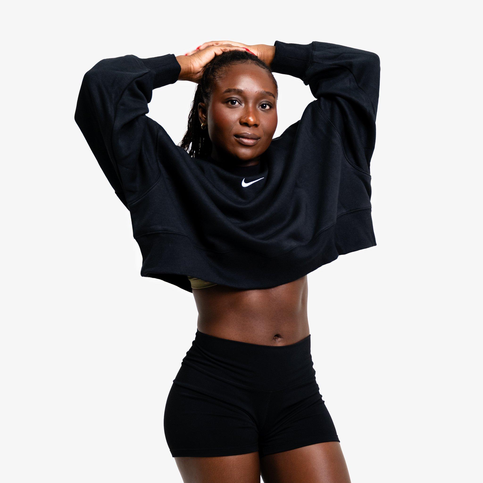 Black/White - Nike Strength - Womens S&C Phoenix Crew - 3