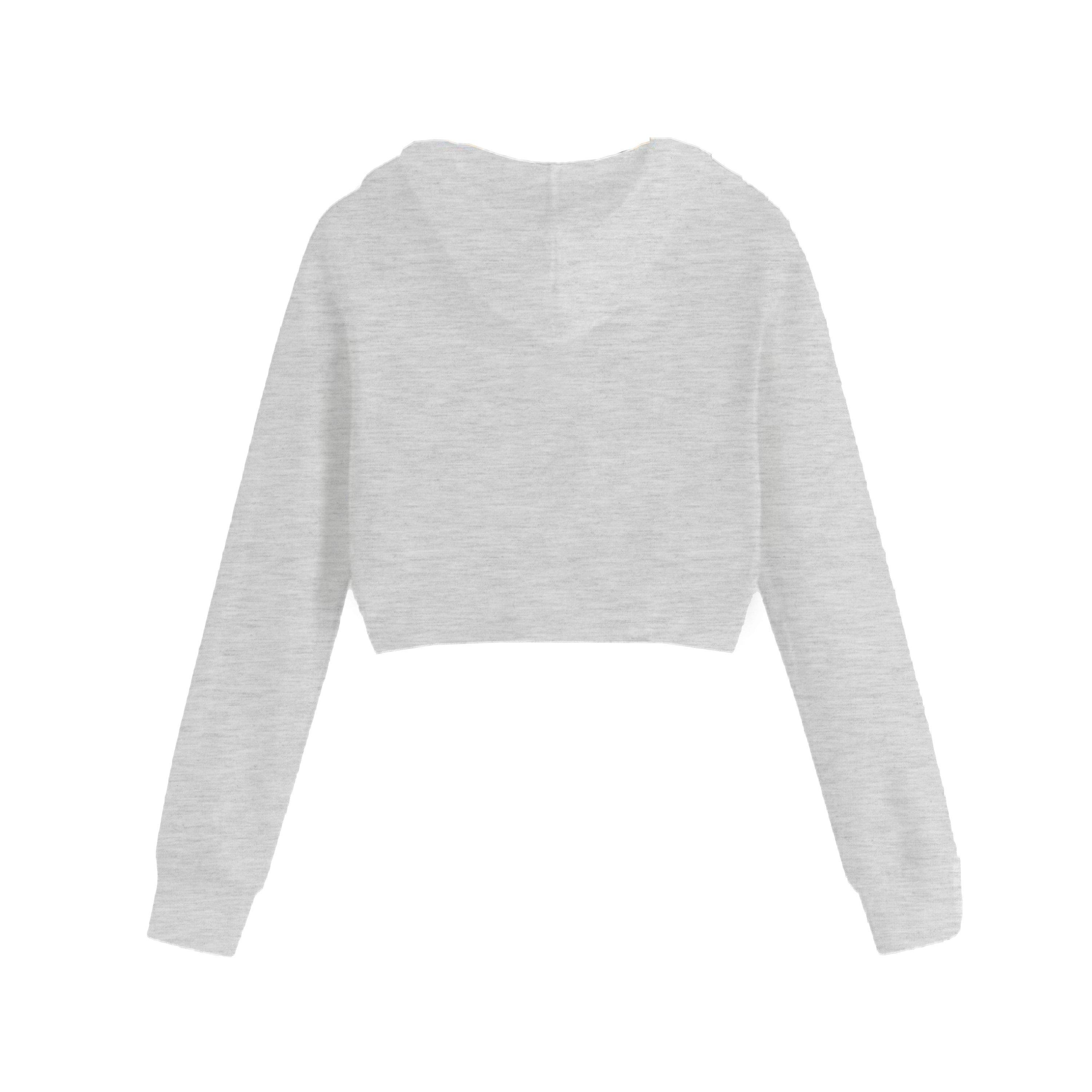 Grey - Miso - Women's Cropped Hoodie - 2