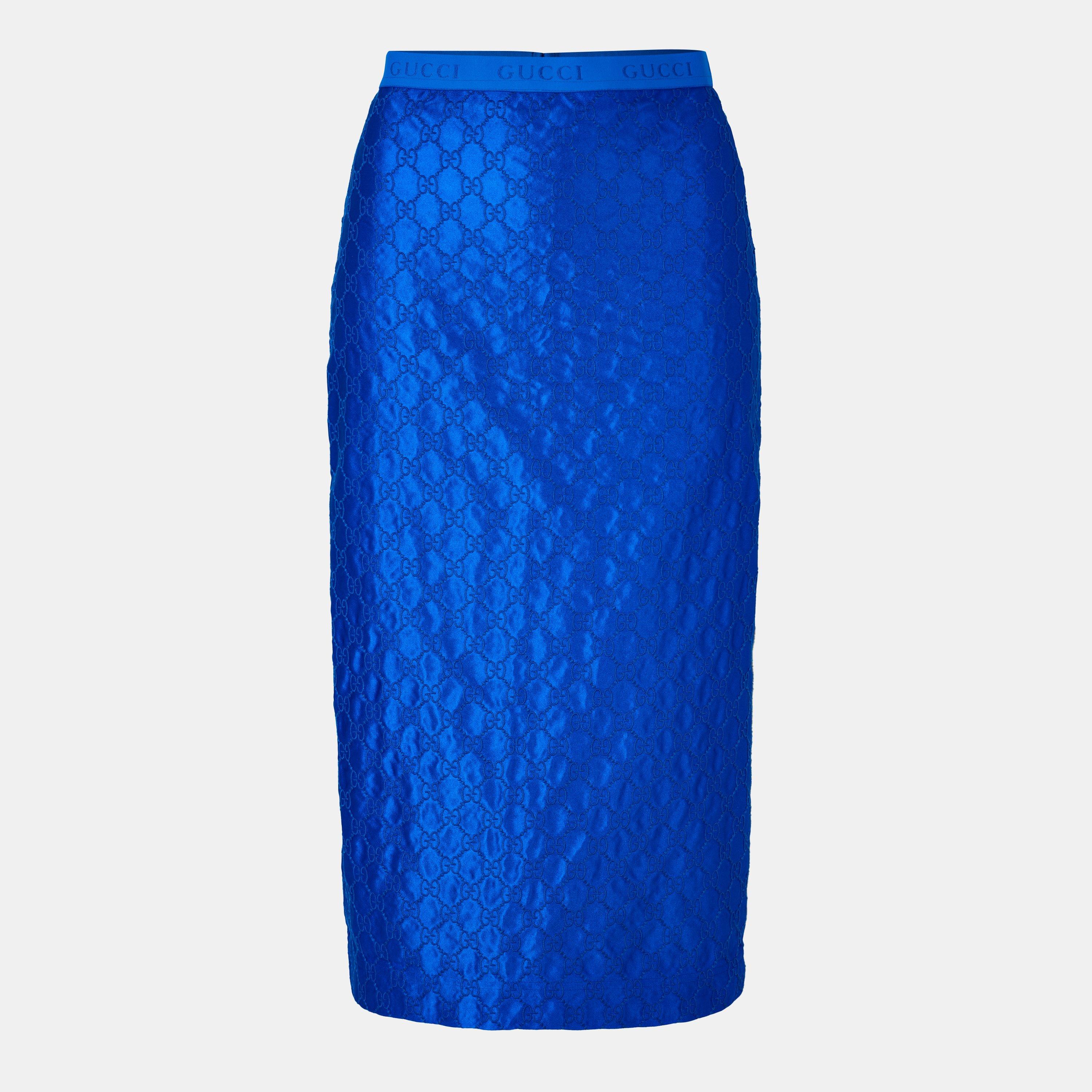 Electric Blue - Gucci - Women's Mid-Calf Midi Skirt - 1