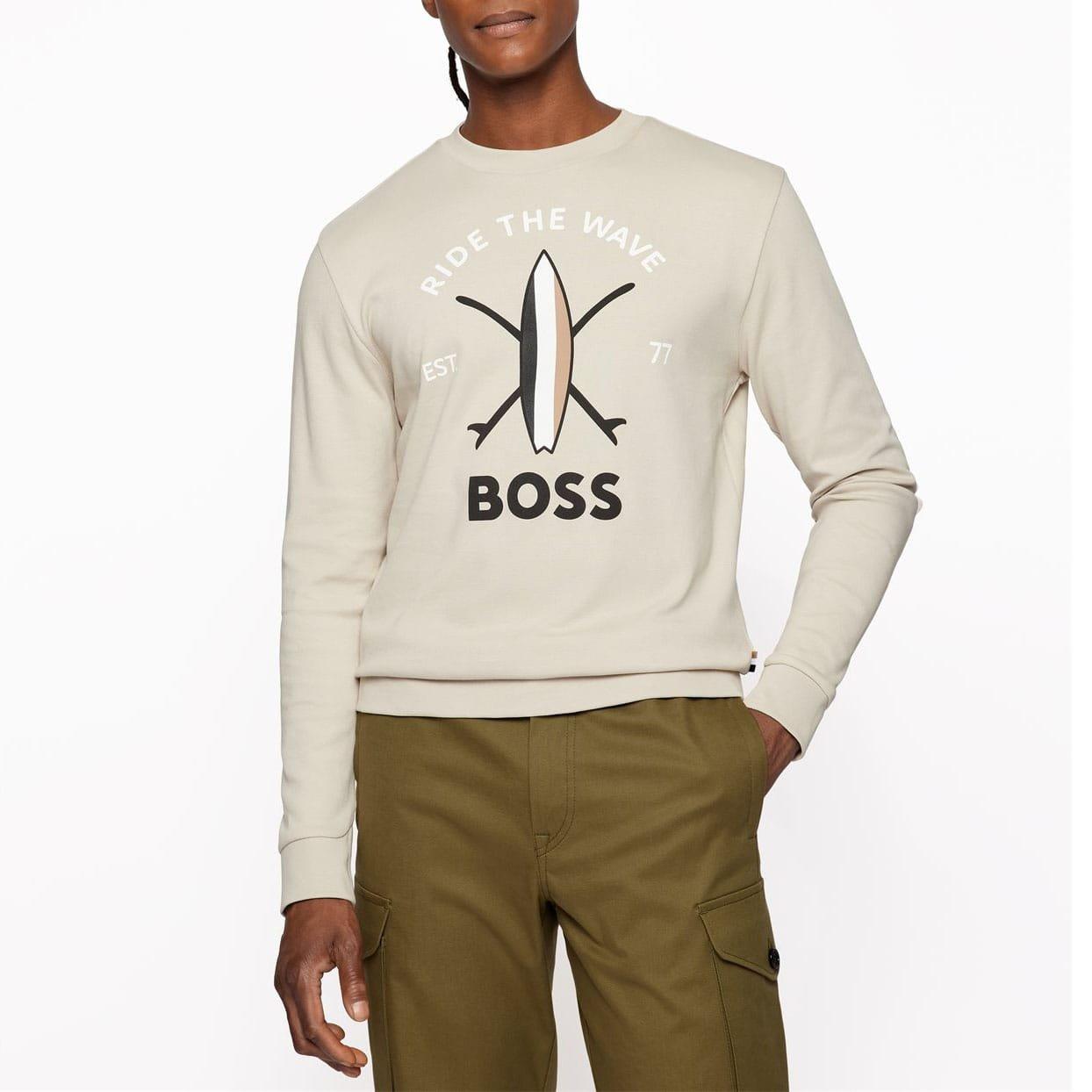 Beige - Boss - Savin Sweatshirt - 2